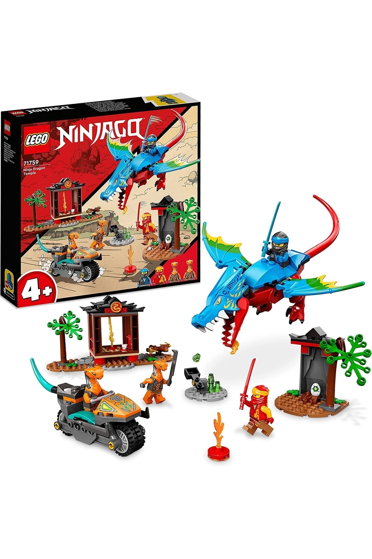 لگو و اسباب بازی های ساخت محور ® NINJAGO® NINJA DRAGON TEMPLE 71759 در نقش نینجا برای سنین 4 سال به بالا اورجینال LEGO
