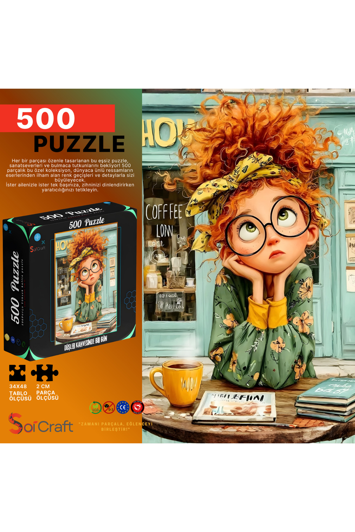 پازل 500 تکه در روز قهوه خانه رویاها Soi Craft