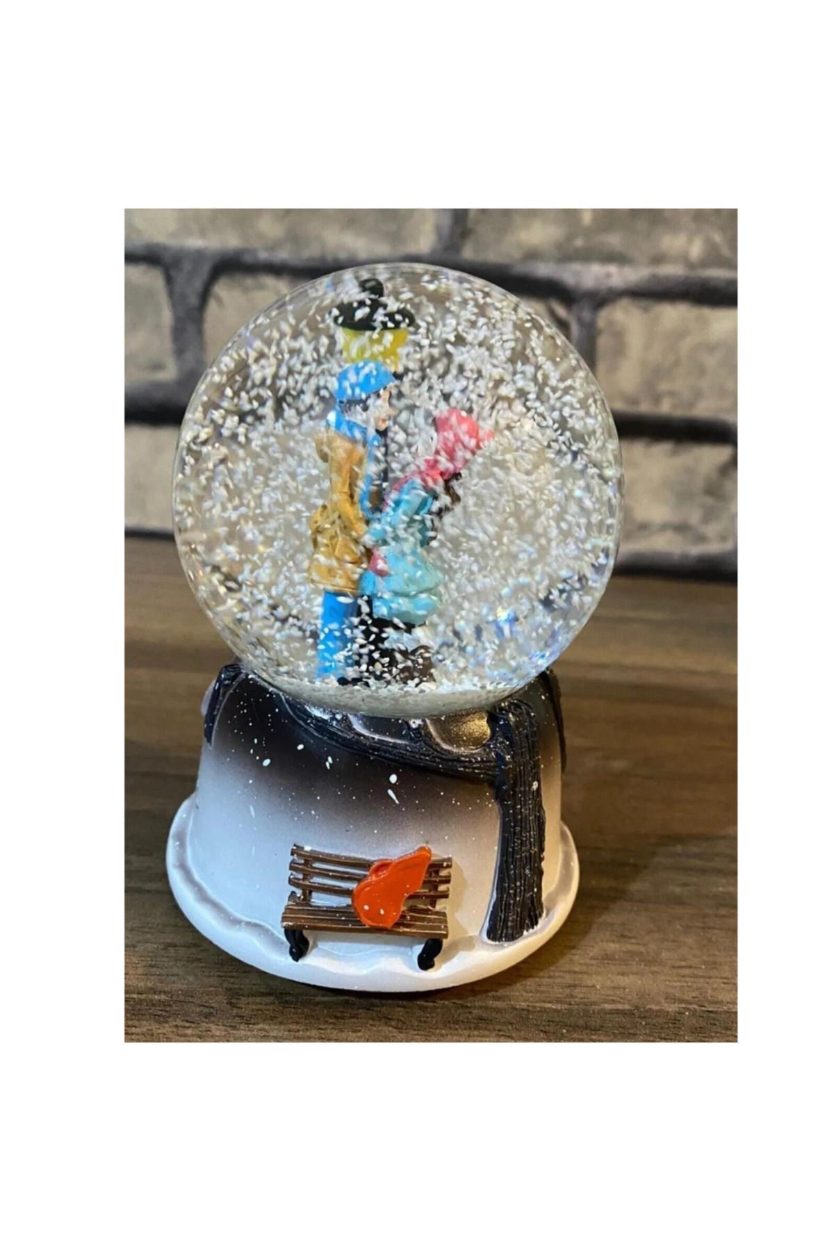 گوی برفی هدیه برای LOVER STREET LAMP SNOW GLOBE و گردنبند خورشیدی زیرکون دوار از ترکیه rk tasarım