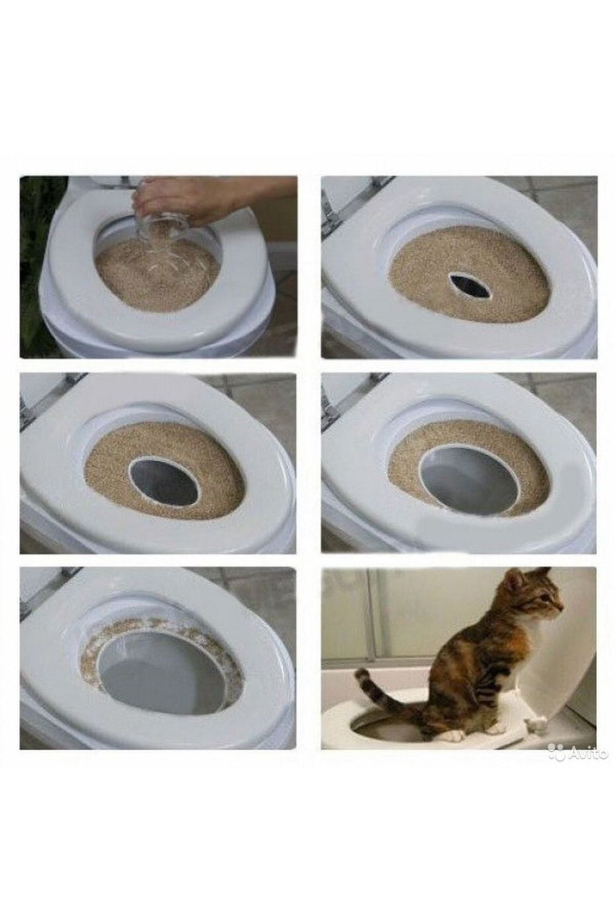 ست آموزش استفاده گربه از توالت Citi Kitty مدل CK-2022، سفید