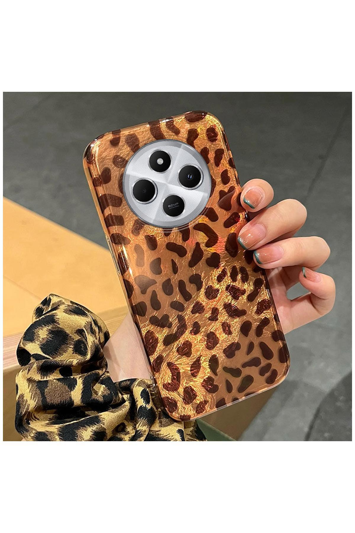 کاور و قاب محافظ شیائومی REDMI 14C سازگار ZEBANA LUXE LEOPARD SILICONE DESERT TITANIUM اورجینال Zebana