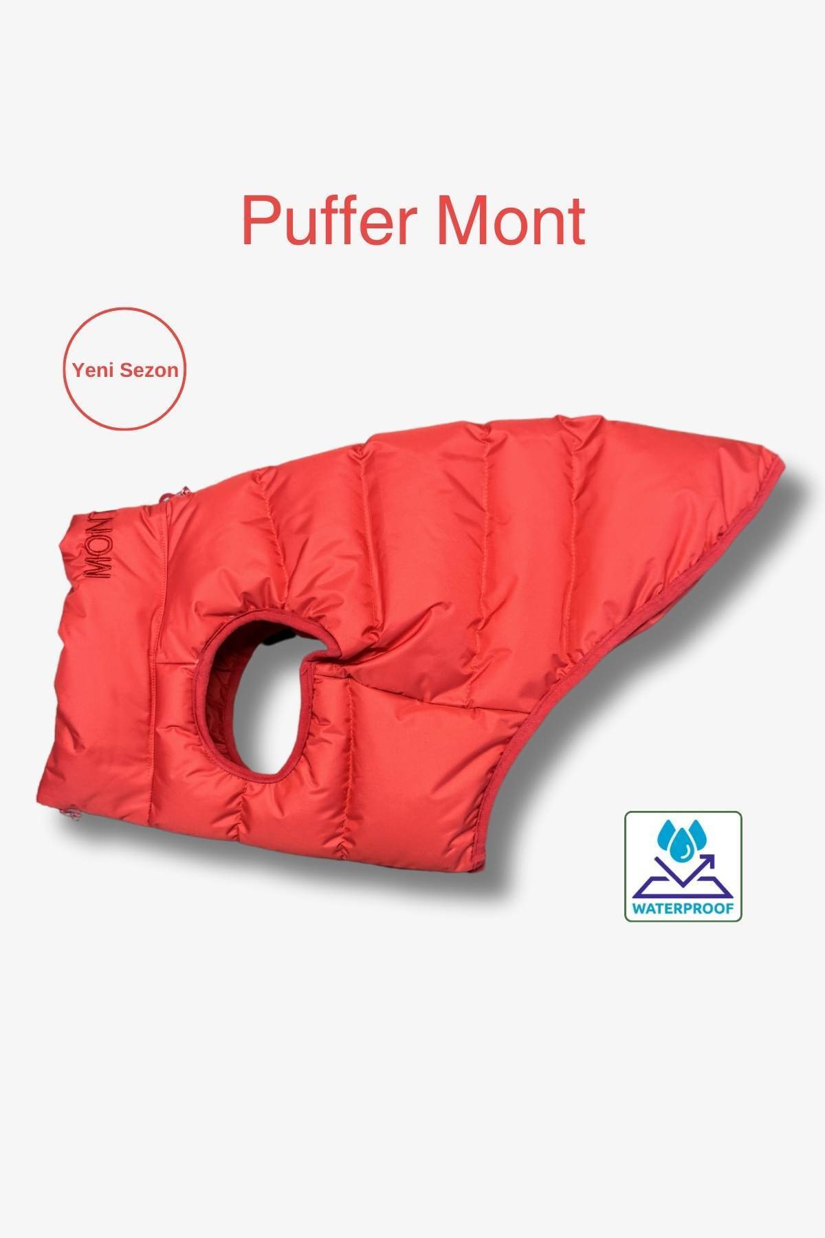 کاپشن ضدآب پافر سگ سالیا استور Salya Store مدل Puffer-Mont، قرمز
