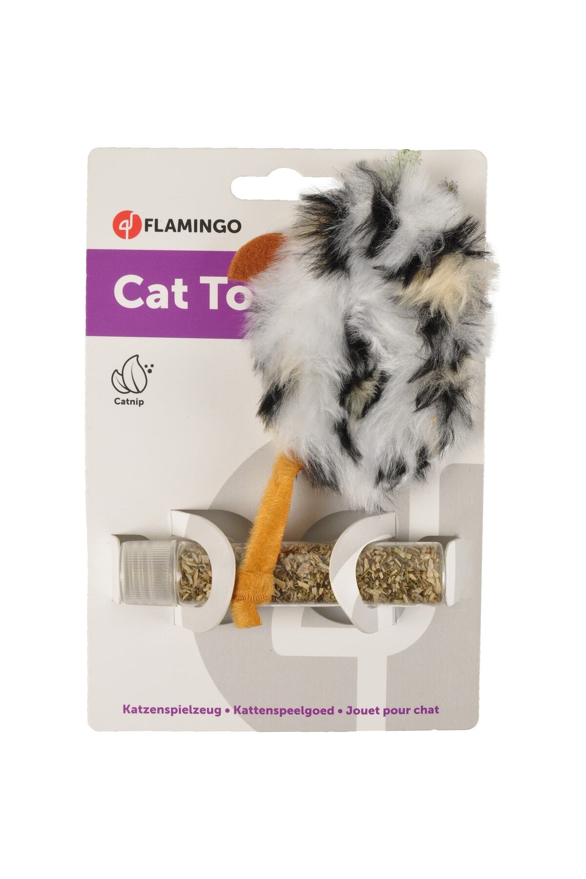 اسباب‌بازی گربه، موش پولیشی کت‌نیپ‌دار فلامینگو Flamingo مدل 240-560103 سفید
