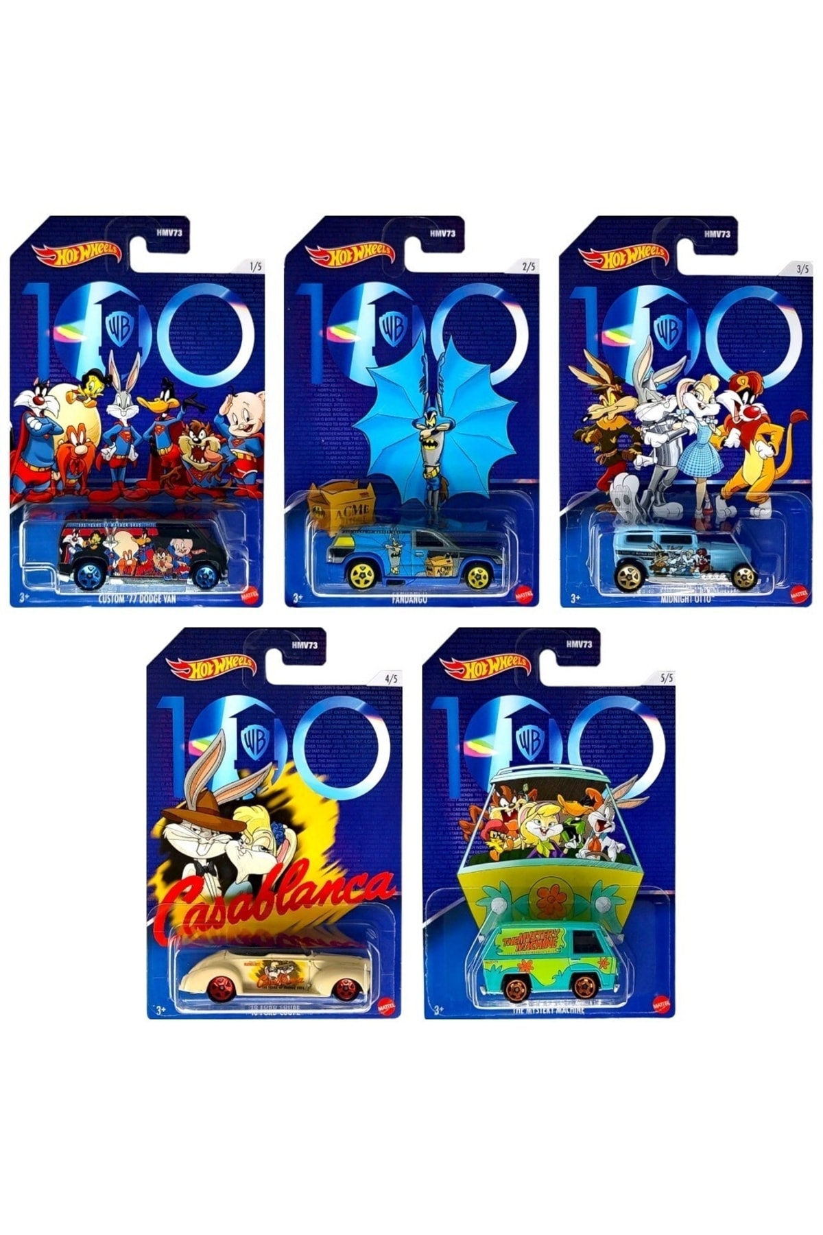 ماشین اسباب بازی LOONEY TUNES اتومبیل های مضمون 5 مجموعه HMV73 978B هات ویلز اورجینال HOT WHEELS