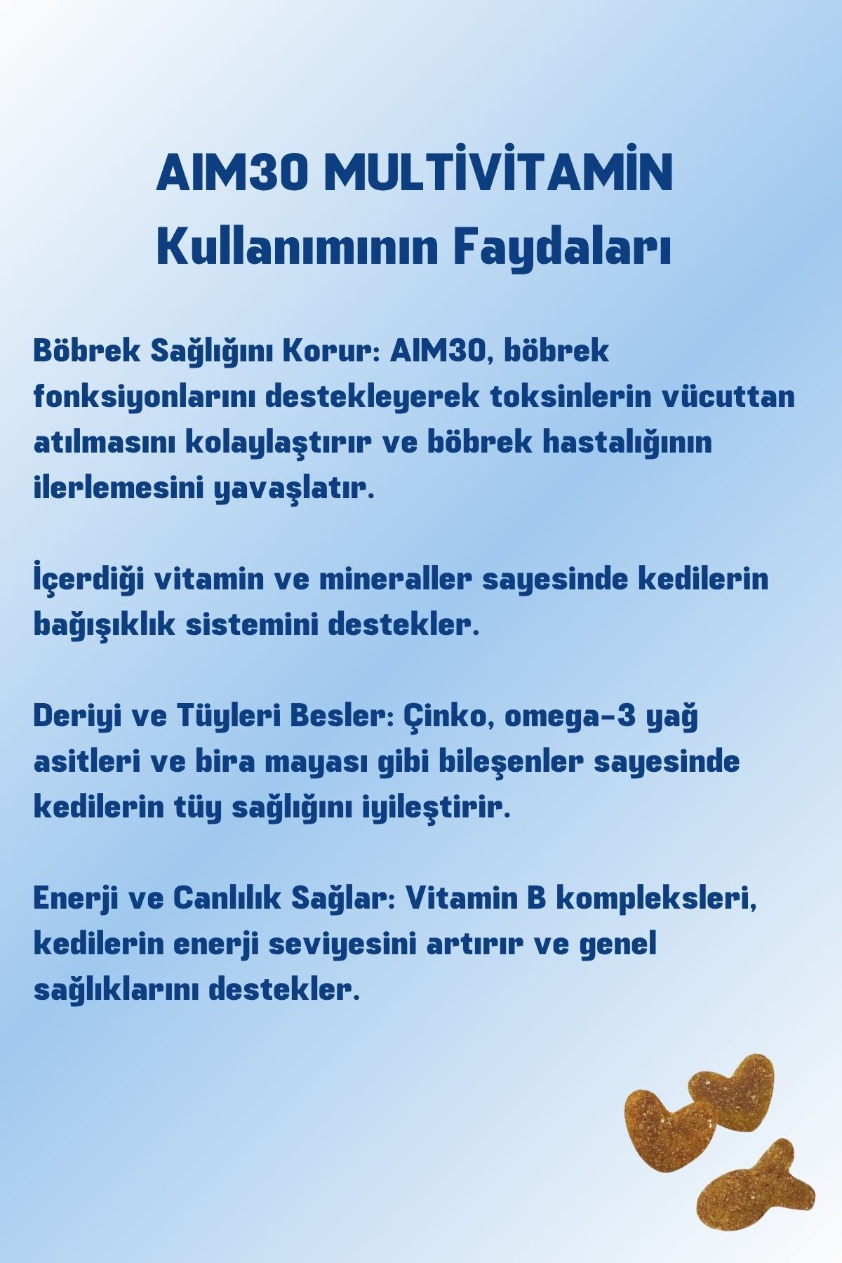 مولتی‌ویتامین قرصی گربه ای‌آی‌ام۳۰ AIM30، بسته دوتایی با طعم مرغ و سالمون