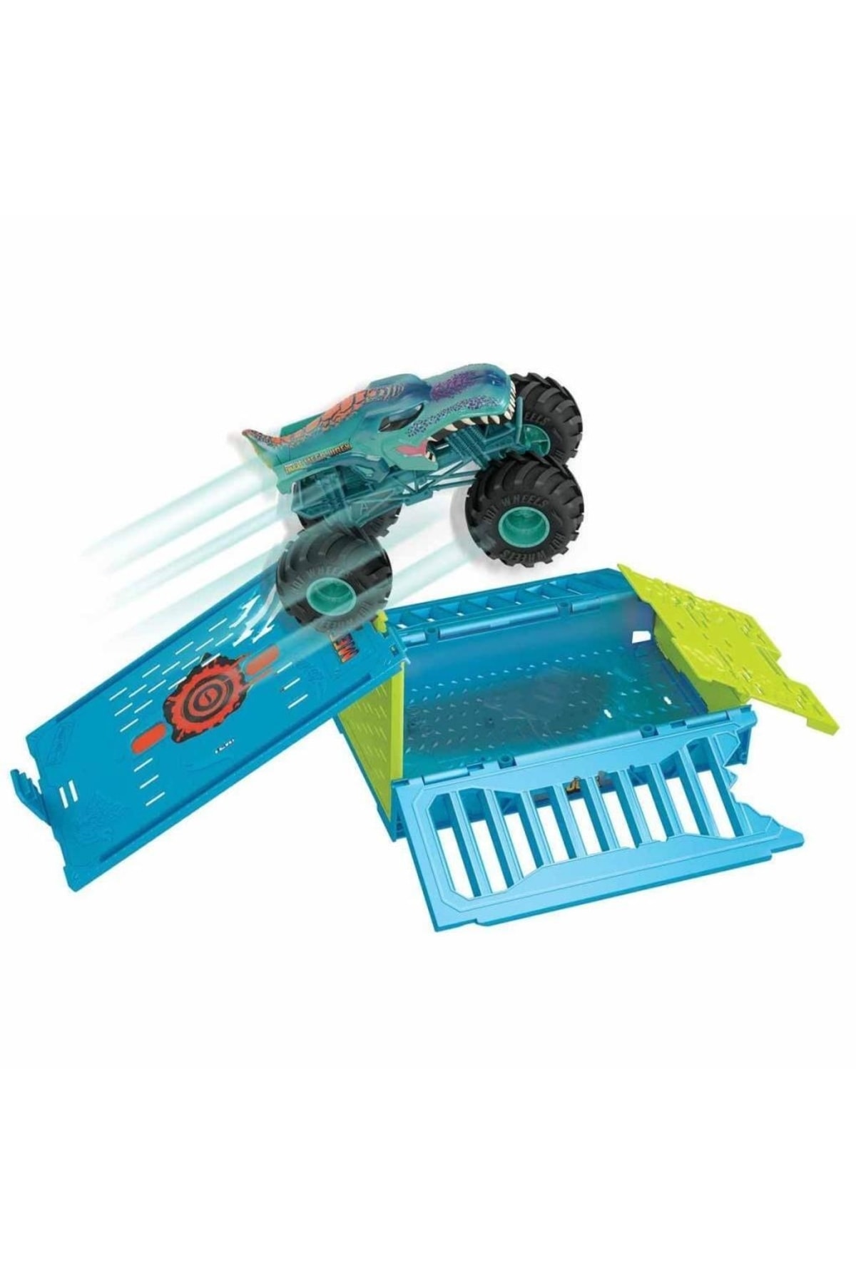 ست بازی HNC29 MONSTER TRUCKS 1:24 MEGA WREX'S CRASH CAGE از ترکیه HOT WHEELS