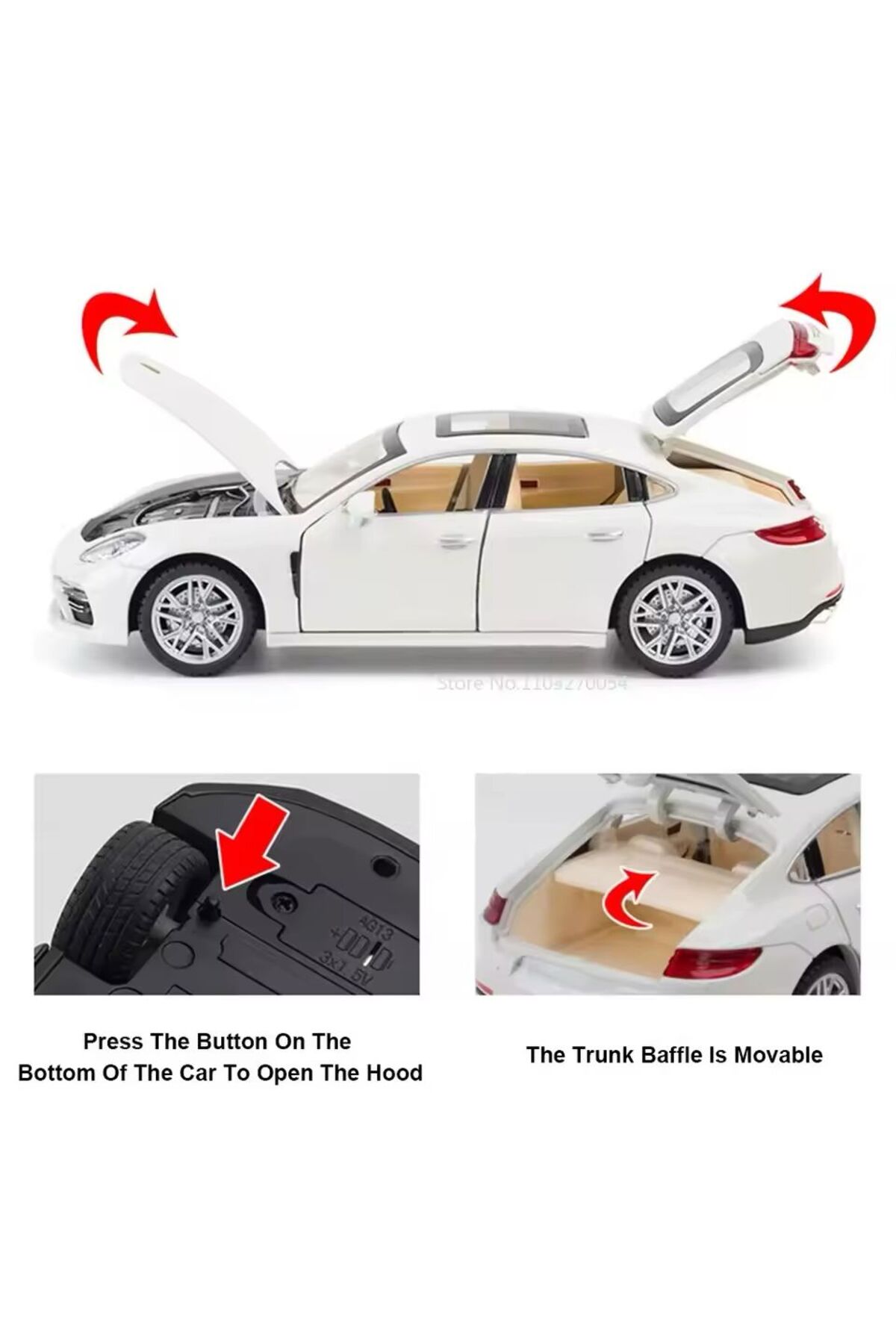 مدل خودرو 1:24 PORSCHE PANAMERA DIECAST CAR کلکسیونی با صدا و نور اورجینال scntoys