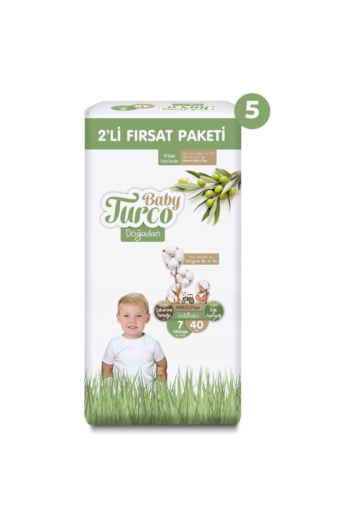 پوشک بچه 2 تکه ULTRA OPPORTUNITY PACK سایز 7 XXLARGE 200 عددی اورجینال Baby Turco