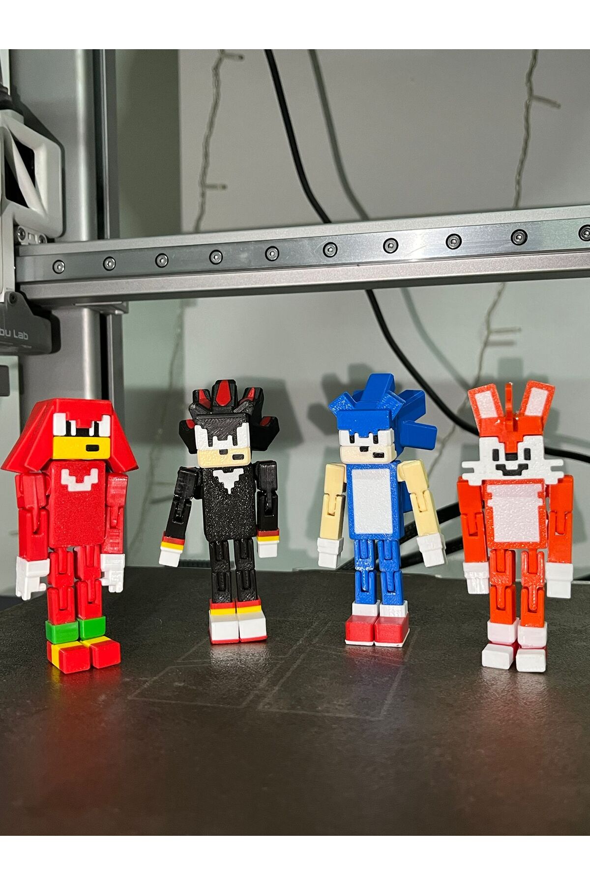 اسباب بازی های فیگور شخصیت سه بعدی MINECRAFT SONIC SHADOW KNUCKLES و فاکس Lumina3D