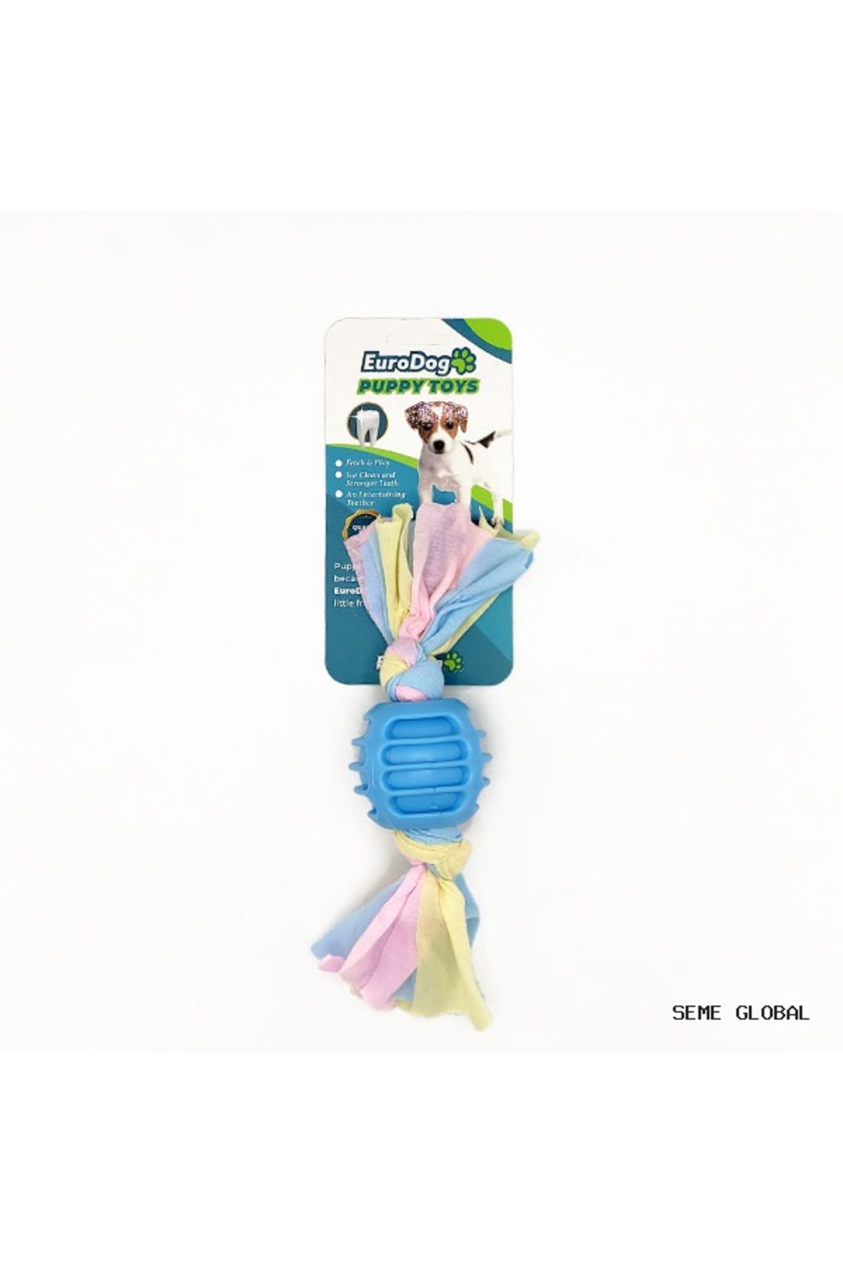 اسباب‌بازی جویدنی توپ کوچک آبی سگ، یورو‌داگ Eurodog SMGLOBAL Puppy T (141909)