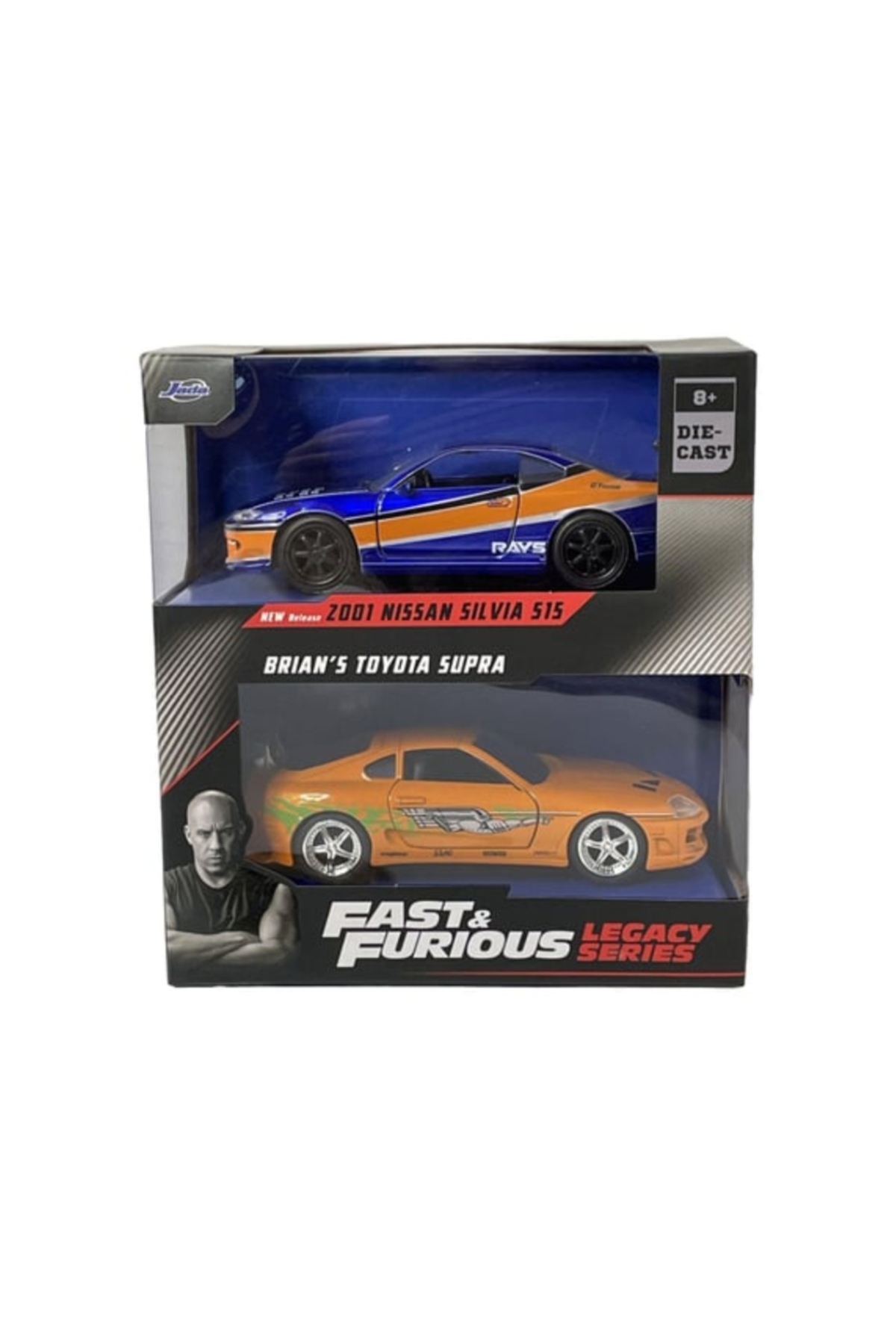 ماشین اسباب بازی JADA 1 32 SCALE ست 2 سریع و خشمگین نیسان سیلویا تویوتا سوپرا HOT WHEELS