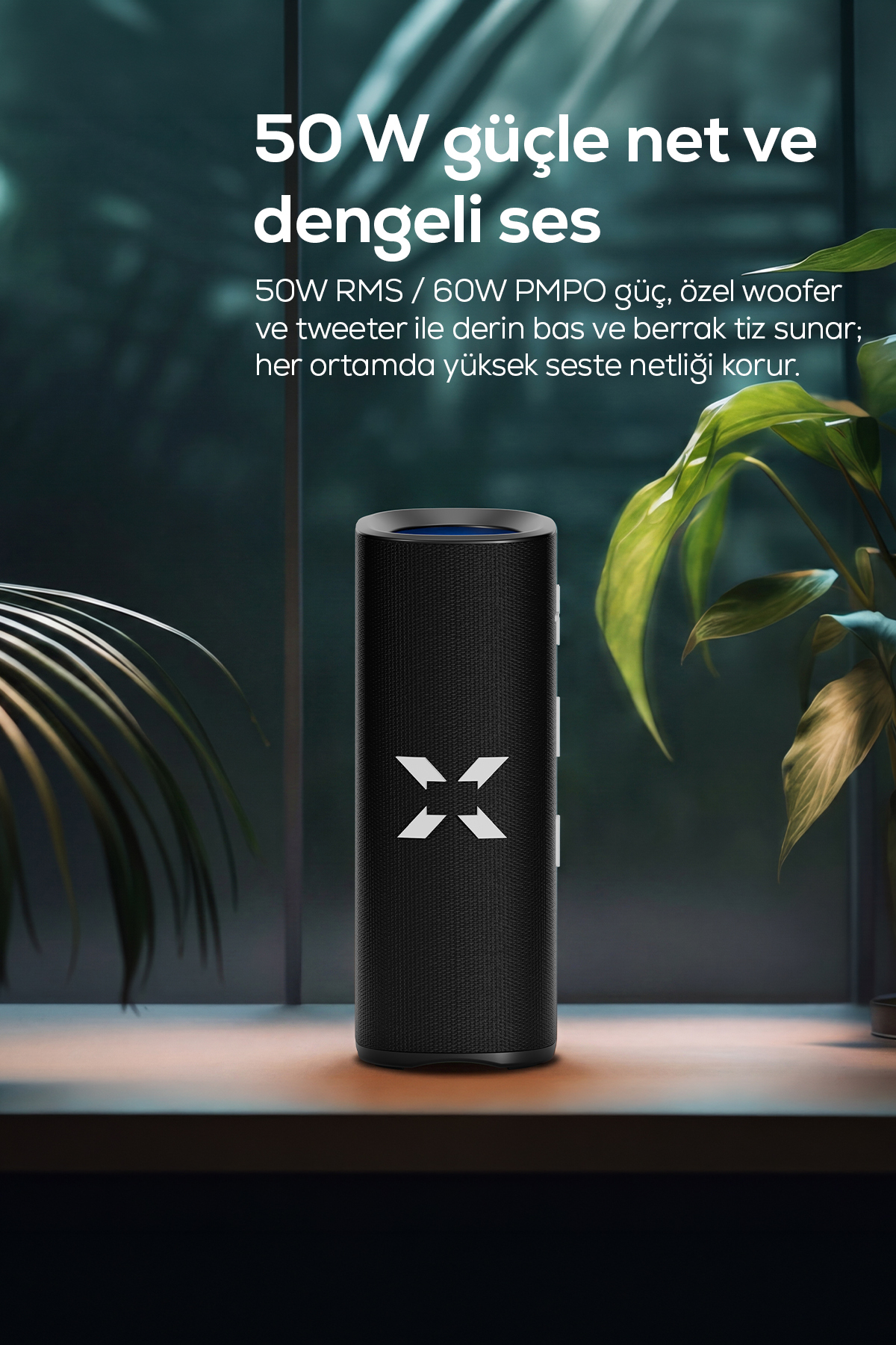اسپیکر بلوتوثی زنون اسمارت Xenon Smart Obli 6، مدل X6706، توان ۵۰ وات RMS مشکی
