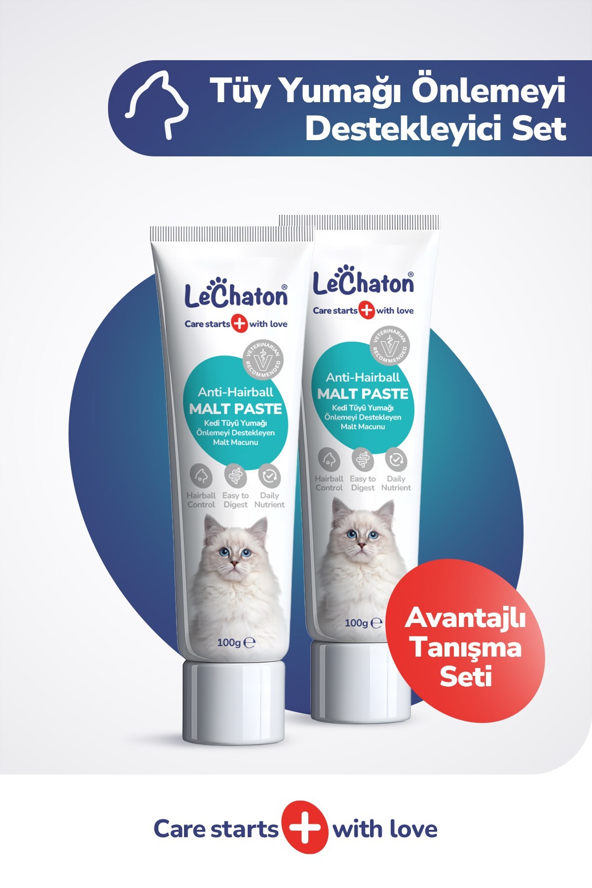 خمیر مالت گربه لوشاتون LeChaton Pet Care، ۱۰۰ گرم، برای پیشگیری از گلوله مو