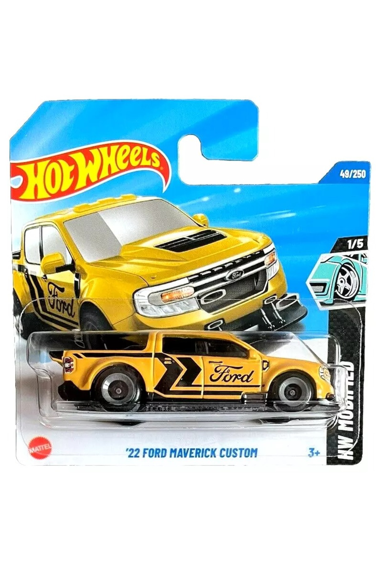 ماشین اسباب بازی 2025 SINGLE CAR '22 FORD MAVERICK CUSTOM YELLOW 1 5 HOT WHEELS