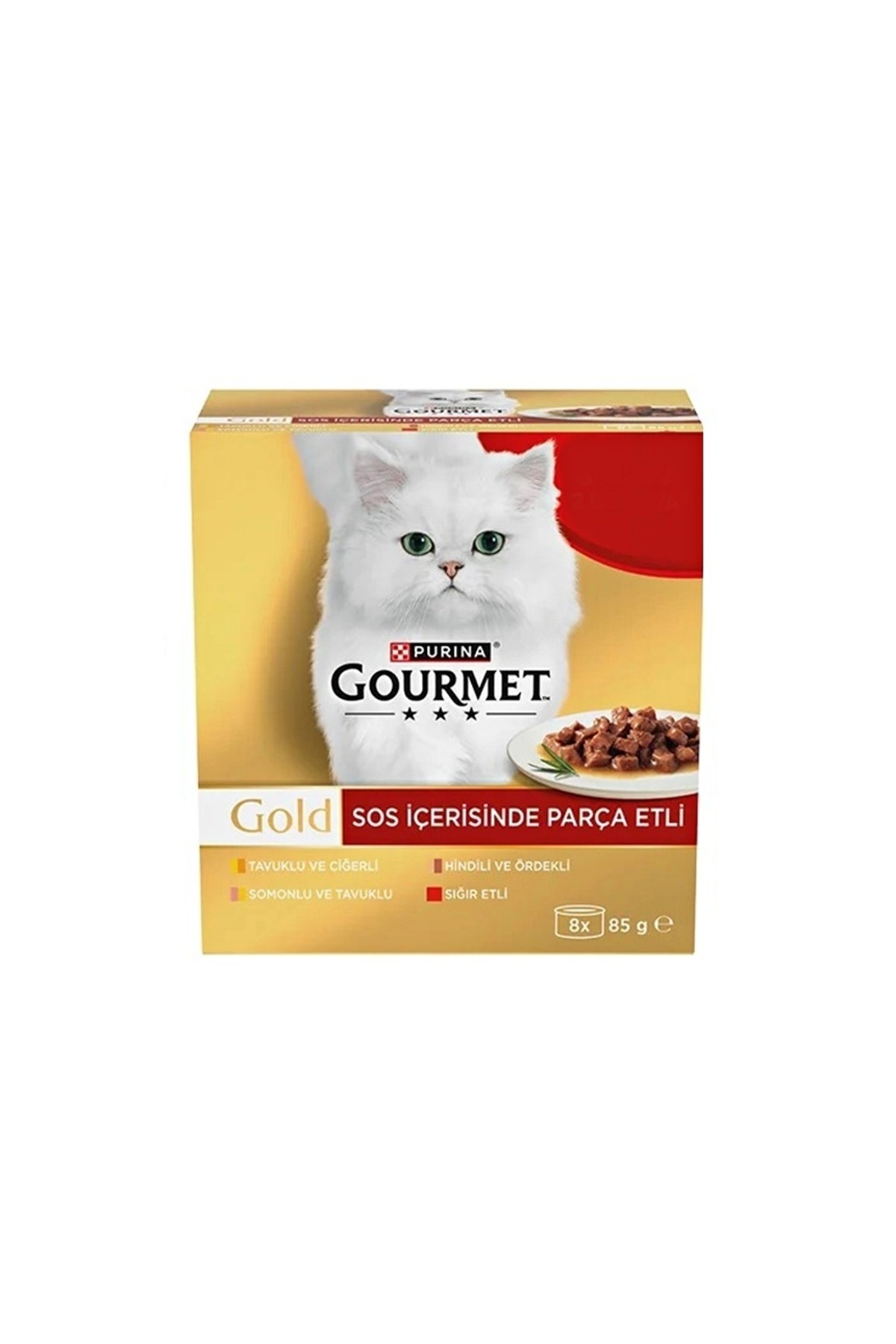 کنسرو غذای گربه گورمت Gourmet Gold Parça Etli Mix، بسته ۶ عددی ۸۵ گرمی