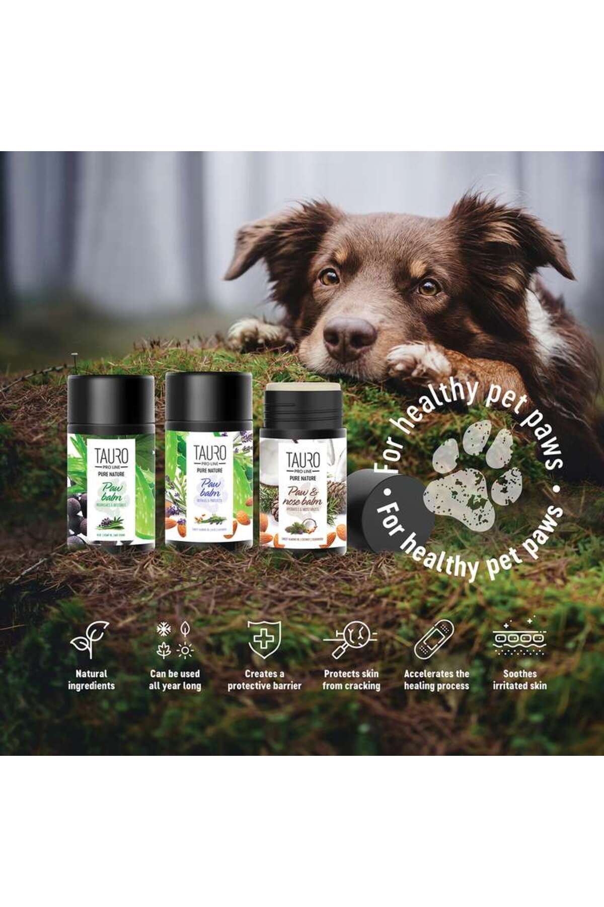 بالم مرطوب‌کننده بینی و پنجه سگ و گربه تاورو پرو لاین Tauro Proline، سری Pure Nature، ۷۵ میلی‌لیتر