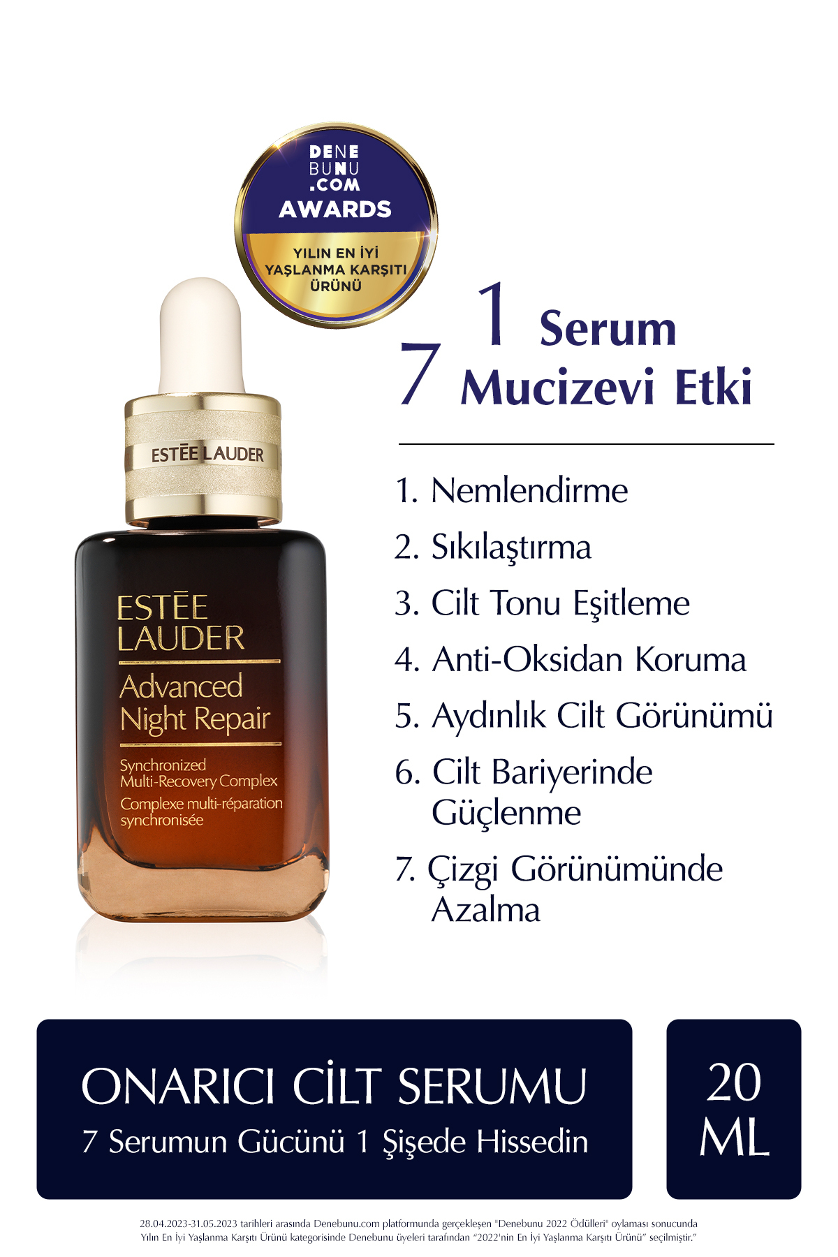 Estee Lauder سرم پوست ضد پیری سرم تعمیر پیشرفته شبانه 20 میلی لیتر هیسکوزمتیکو