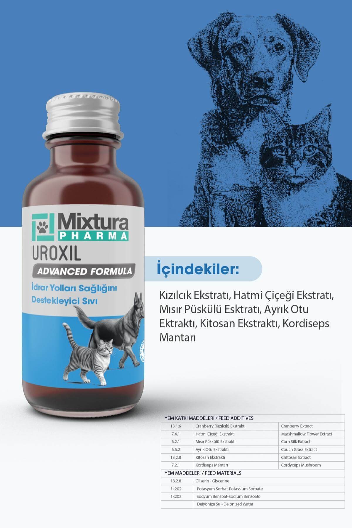 مکمل مایع حمایتی دستگاه ادراری گربه و سگ میکسچورا فارما Mixtura Pharma Uroxil MT12000