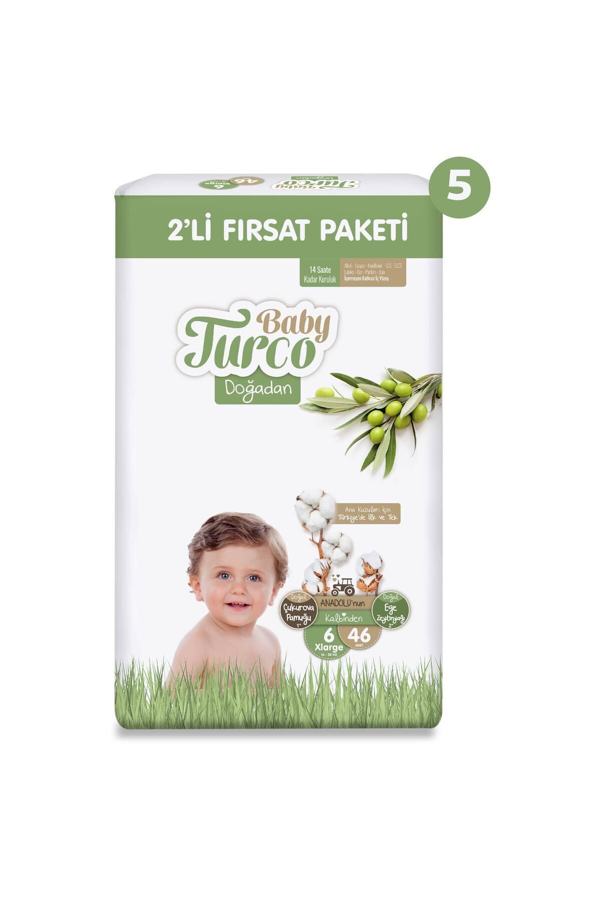 پوشک بچه 2 تکه ULTRA OPPORTUNITY PACK سایز 6 XLARGE 230 عددی اورجینال Baby Turco