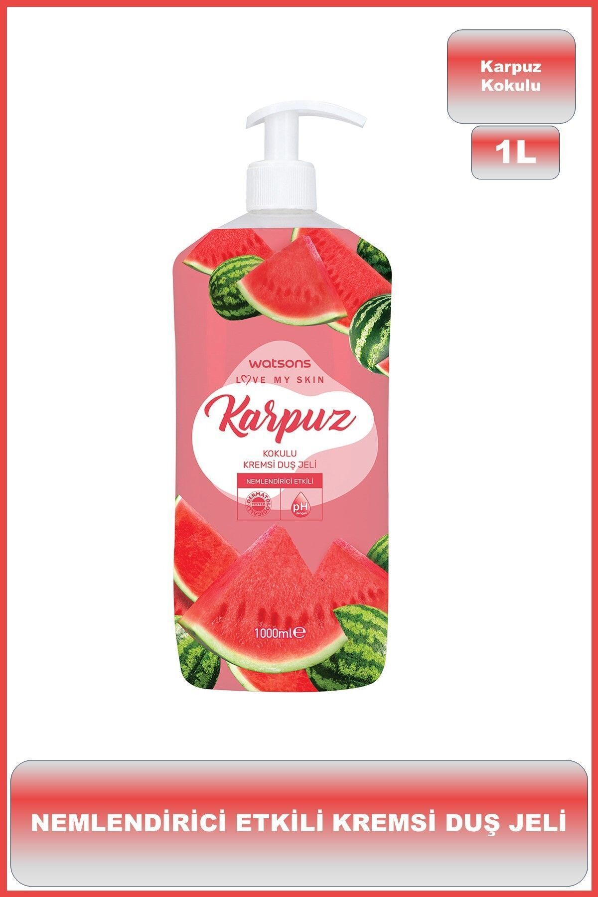 ژل دوش مردانه و زنانه هندوانه خامه ای 1L Watsons