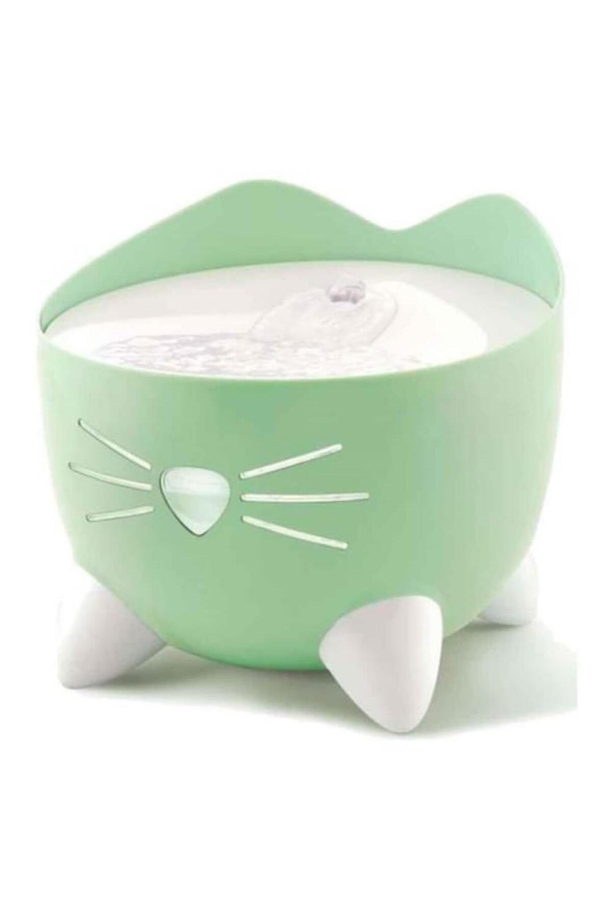 آبخوری فواره‌ای خودکار گربه کاتیت Catit Pixi با نشانگر LED، ظرفیت ۲ لیتر، سبز
