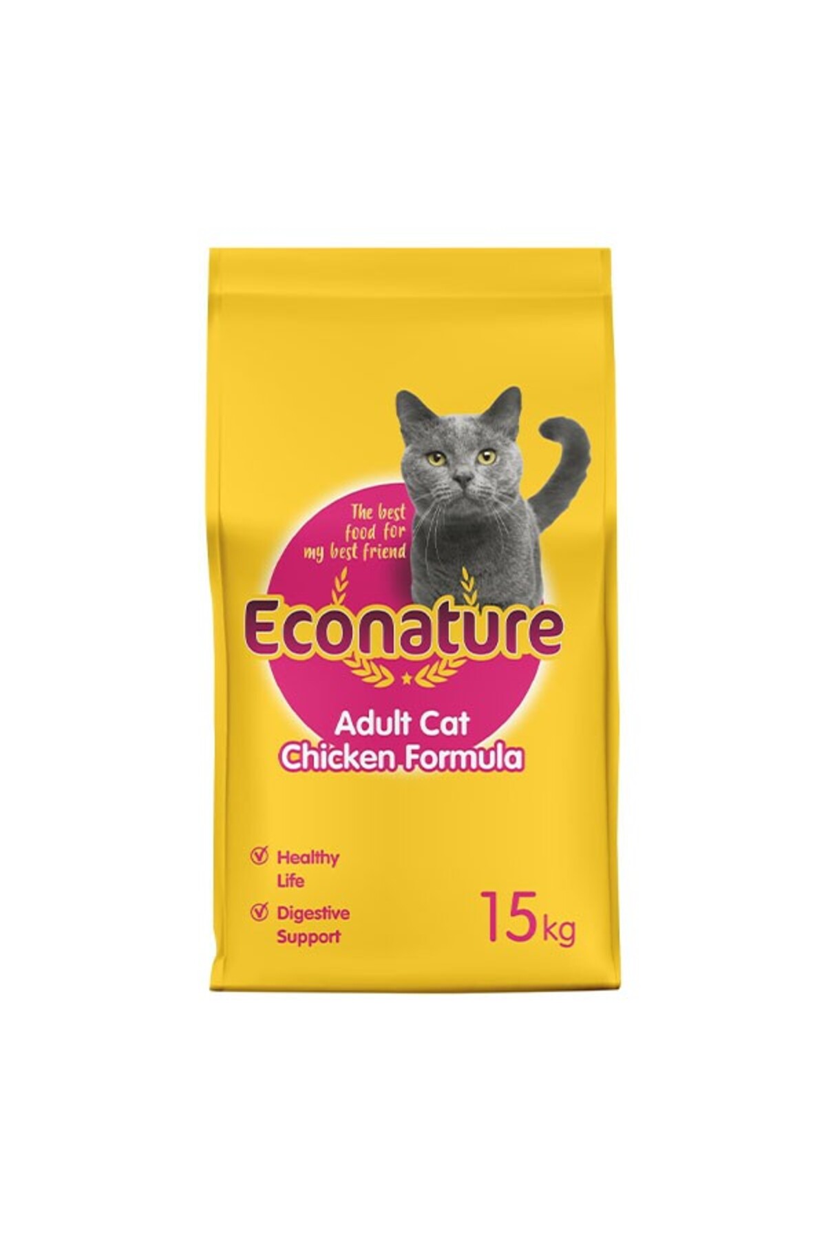 غذای خشک گربه بالغ اکو نیچر Econature با طعم مرغ، ۱۵ کیلوگرم