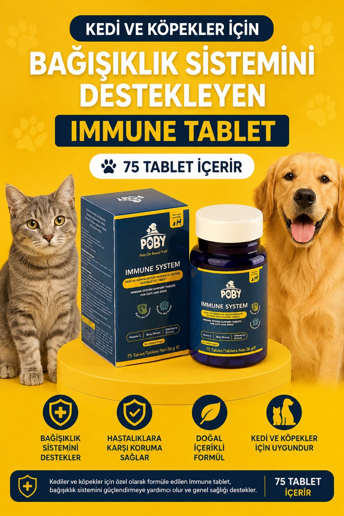 بسته مکمل گربه پوبی پت کلاب Poby Pet Club؛ روغن ماهی، قرص، مولتی‌ویتامین و خمیر