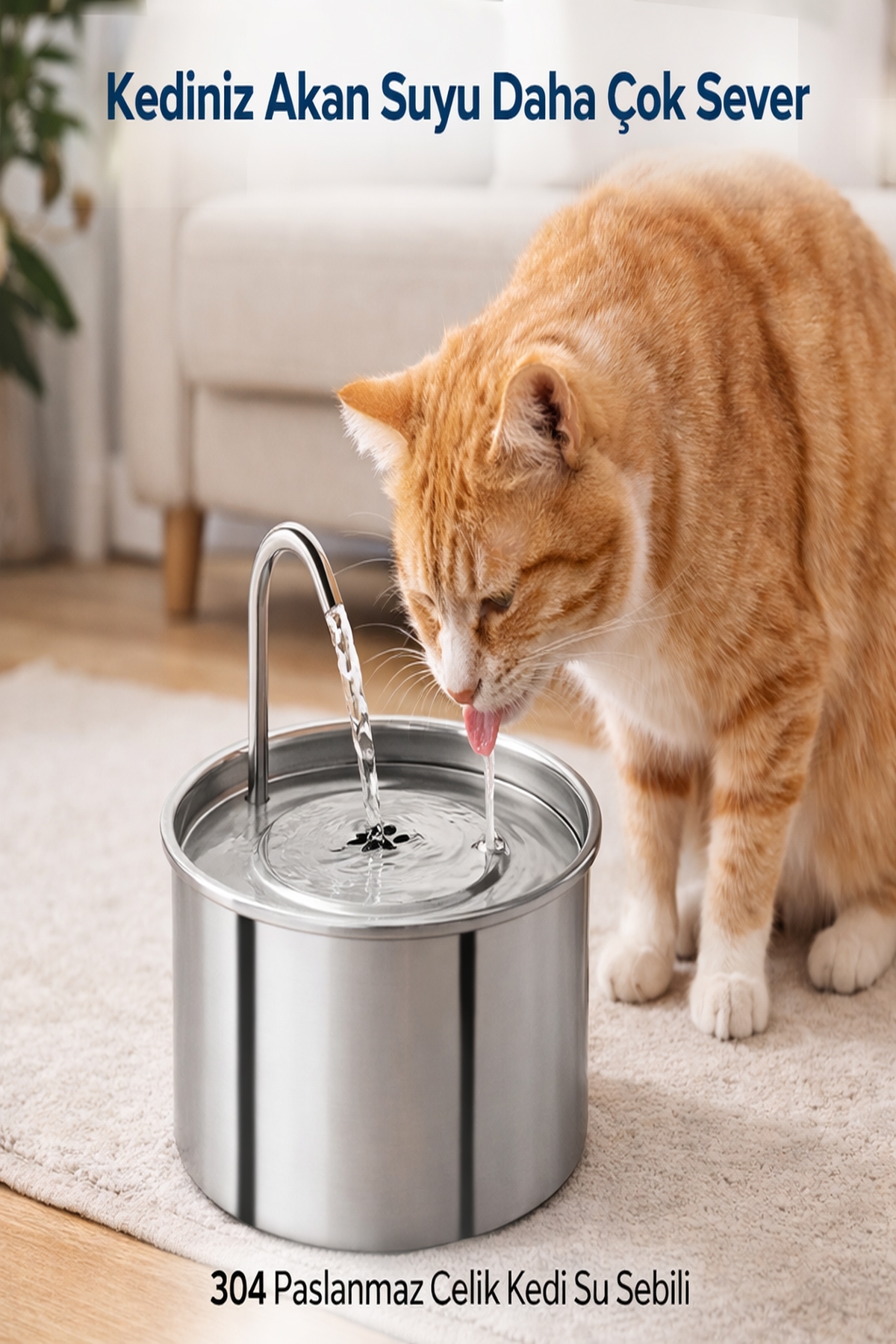 آبخوری فواره‌ای خودکار گربه و سگ اومو Oumo، ۲٫۳ لیتری استیل 2.3 L
