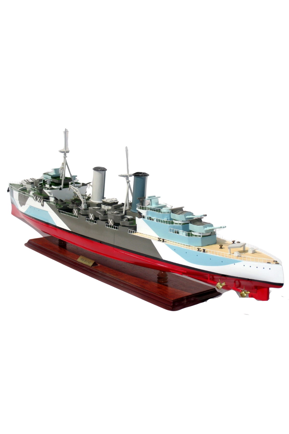 مدل خودرو جنگی کلکسیونی چوبی HMS بلفاست سرمه‌ای بریتانیا اورجینال ITSOLD