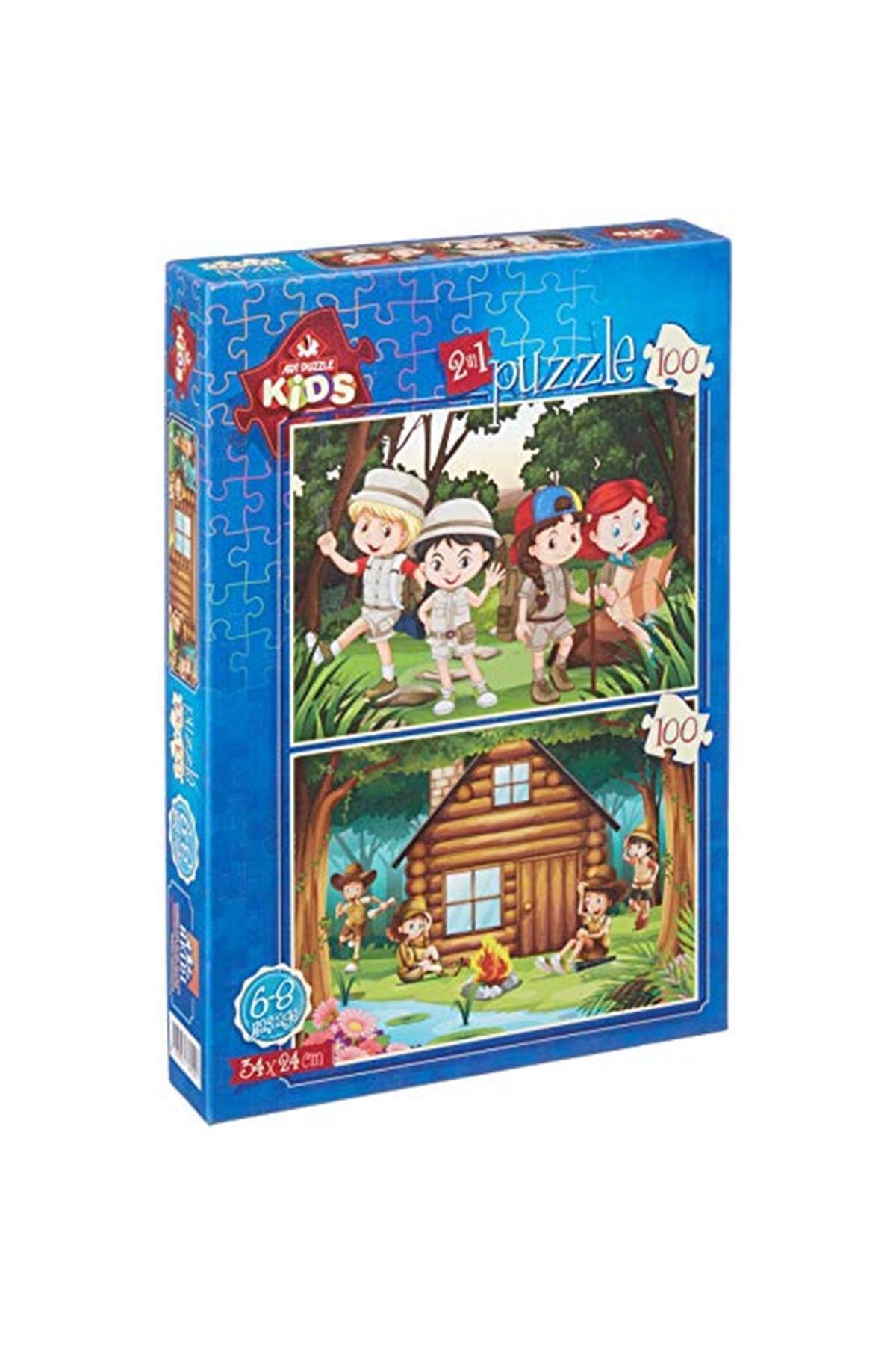 پازل دخترانه و پسرانه بچگانه برند: ART CHILD PUZZLE CAMP 2X100 قطعات دسته: اورجینال ارت Art Puzzle