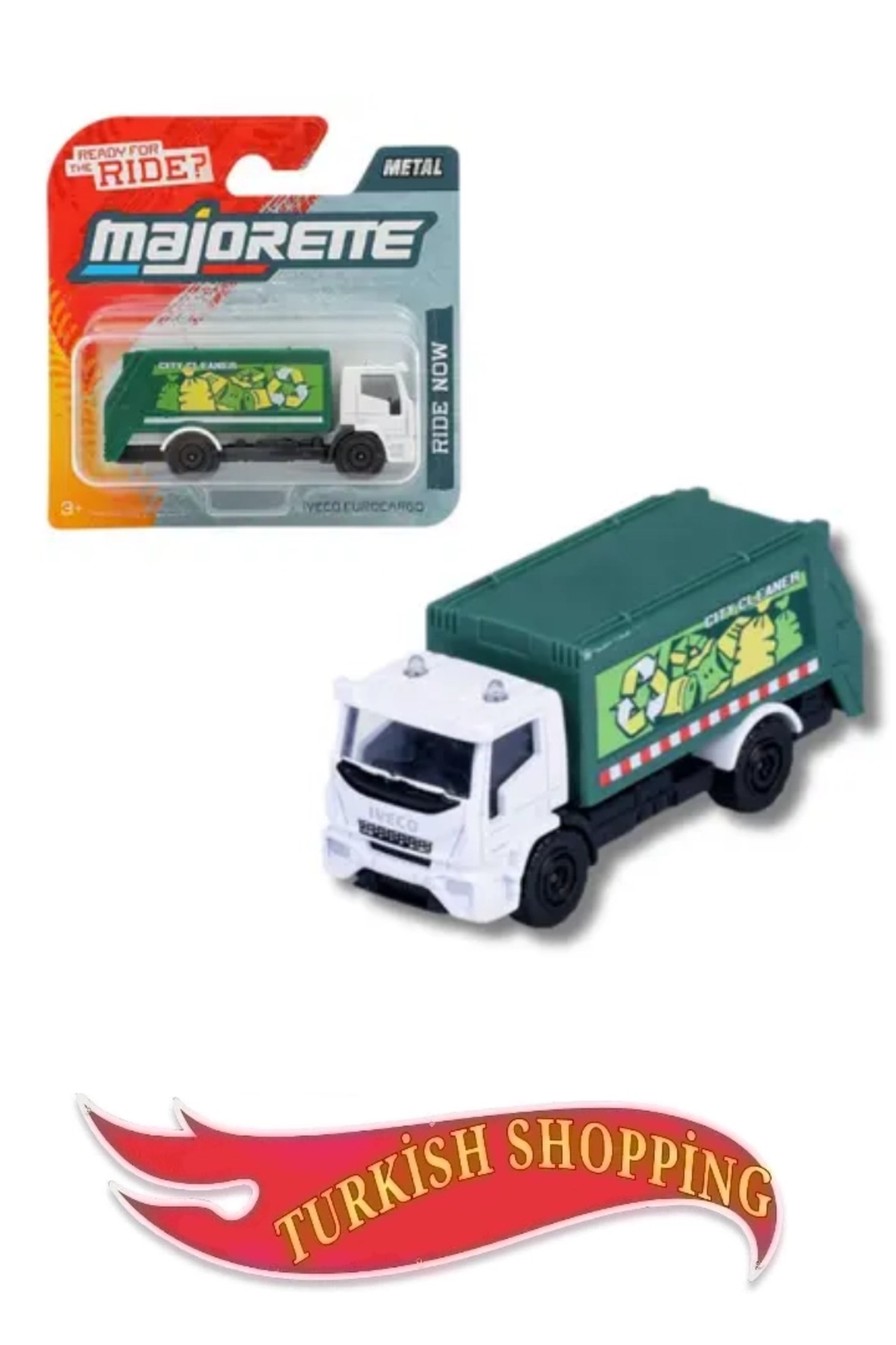 ماشین اسباب بازی 1:64 مقیاس کامیون زباله EUROCARGO Majorette