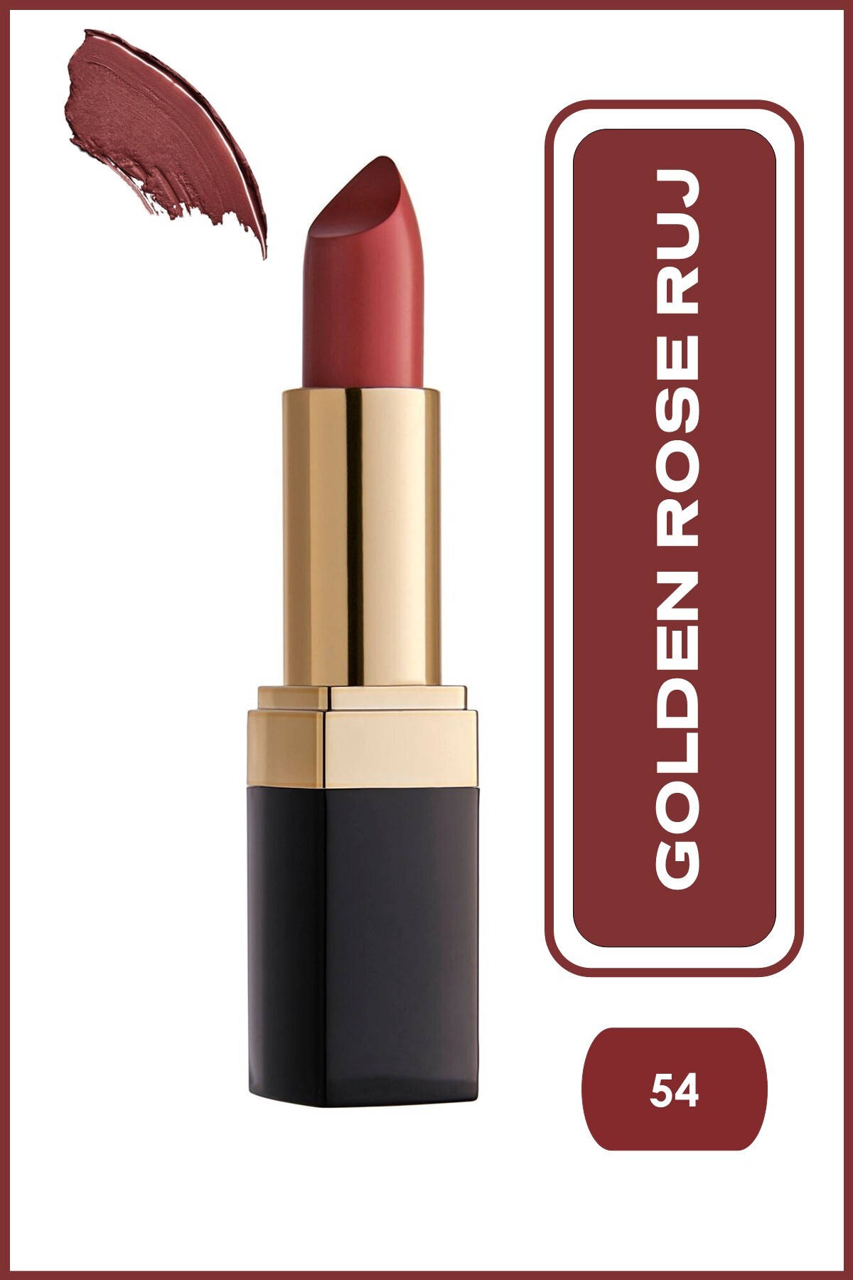 رژلب جامد مدل Lipstick رنگ نارنجی شماره 54 گلدن رز Golden Rose