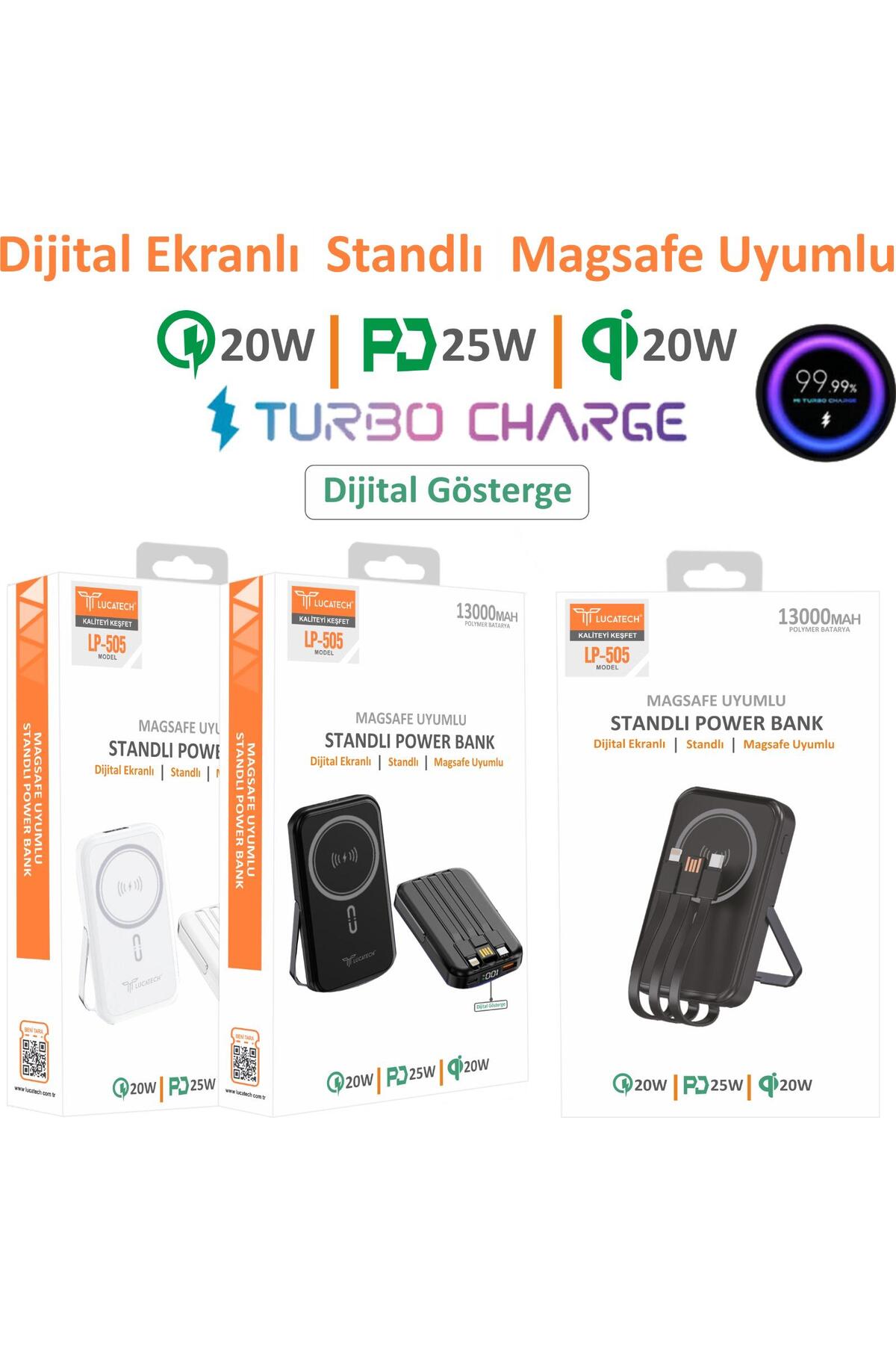 پاوربانک MAGSAFE HUAWEI P20 P30 P40 P50 P60 سازگار با 13000 میلی آمپر ساعت 25 وات اورجینال Lucatech