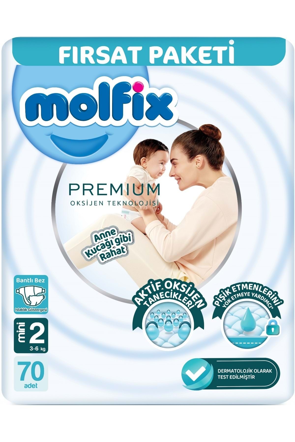پوشک بچه اندازه ممتاز: 2 3 6 کیلوگرم MINI 70 تکه دستمال مرطوب PK اورجینال Molfix