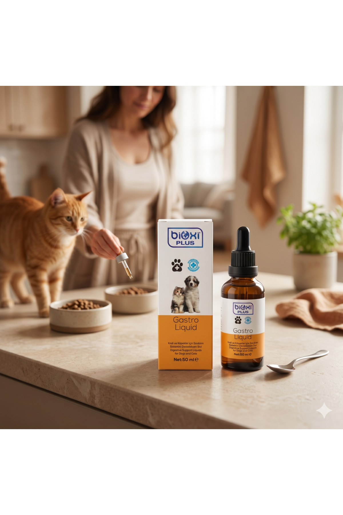 مکمل مایع پشتیبان گوارش گربه و سگ بایوکسی Bioxi GastroLiquid، ۵۰ میلی‌لیتر