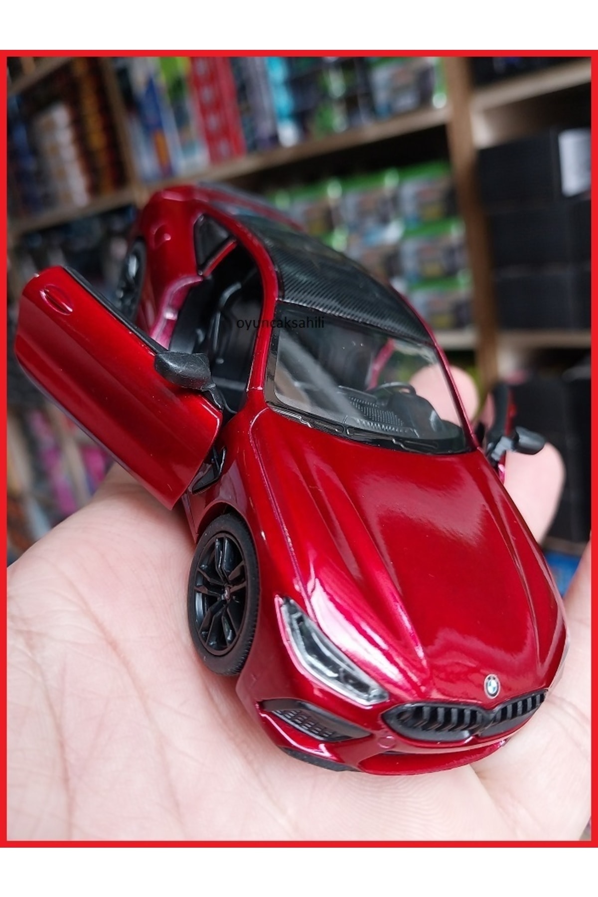مدل خودرو BMW M8 COUPE DIECAST METAL اورجینال دارای مجوز 1.36 مقیاس درب باز شدن قرمز از ترکیه OYUNCAKSAHİLİ