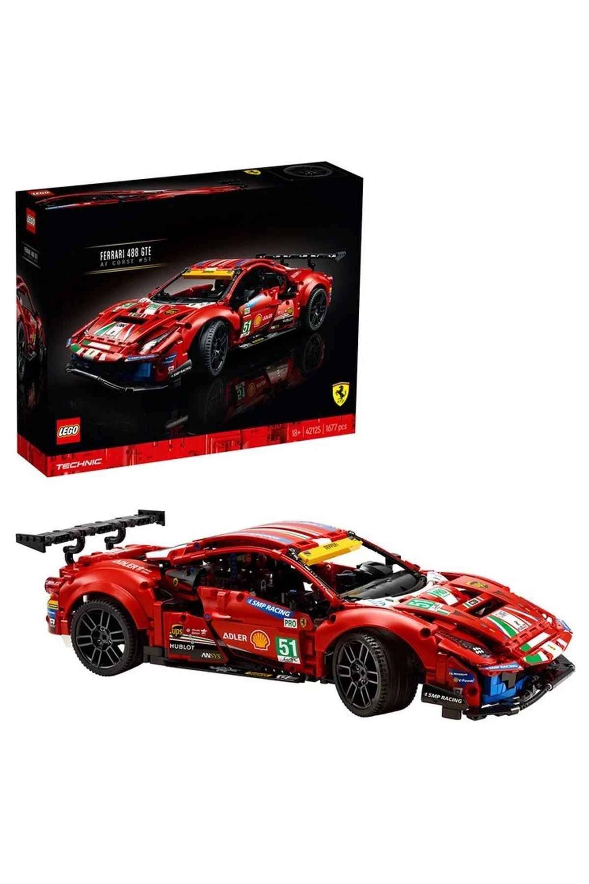 LEGO لگو ست ساختمان Technic Ferrari 488 Gte “af Corse #51” 42125 مدل کلکسیونی (1677 عدد)