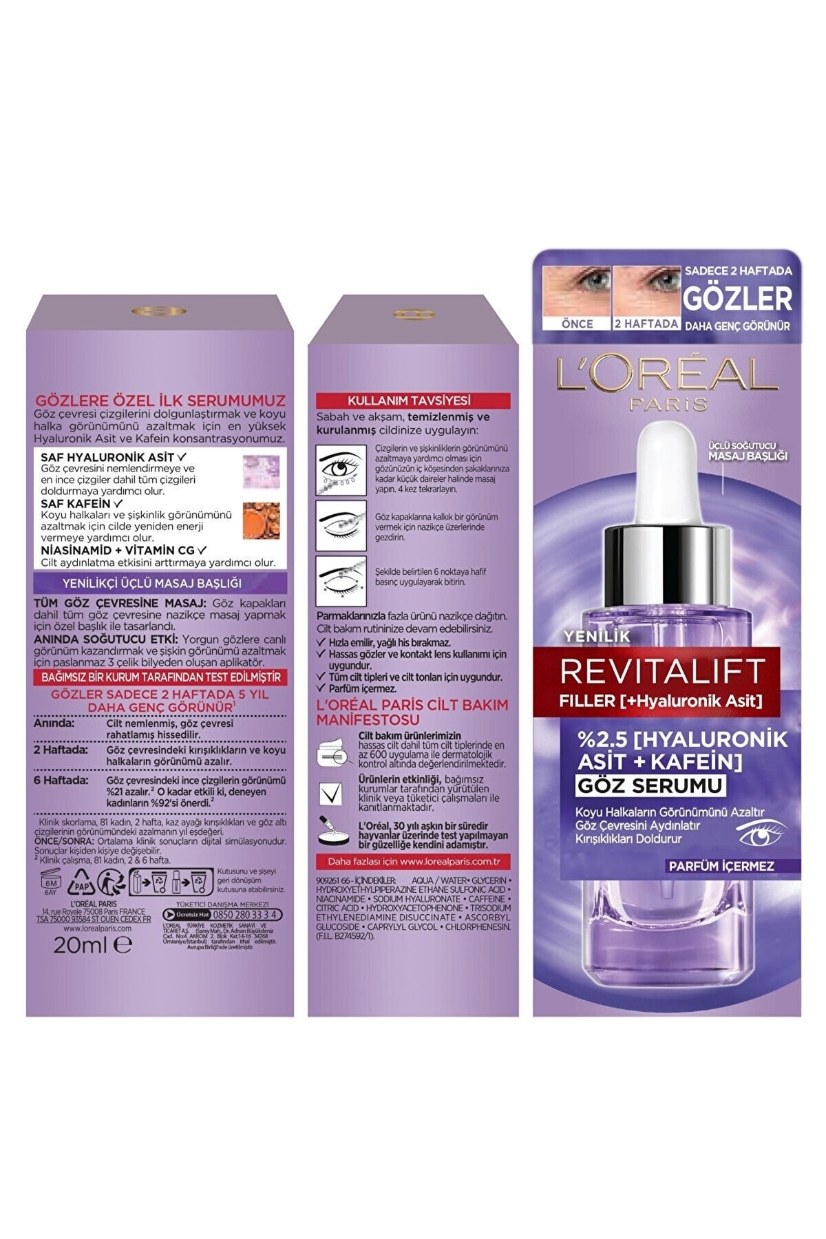 L'Oreal Paris جذابیت‌های پینار دنیز: سرم روشن کننده چشم Revitalift Elephants 20 میلی‌لیتر و ماسکارا تلسکوپیک لیفت