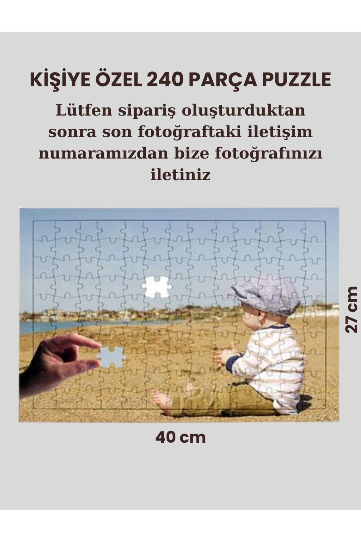 پازل اره منبت کاری مویی 240 تکه با عکس شخصی سازی شده A3 اندازه 27 X 40 سانتی متر Elbasan Tekstil