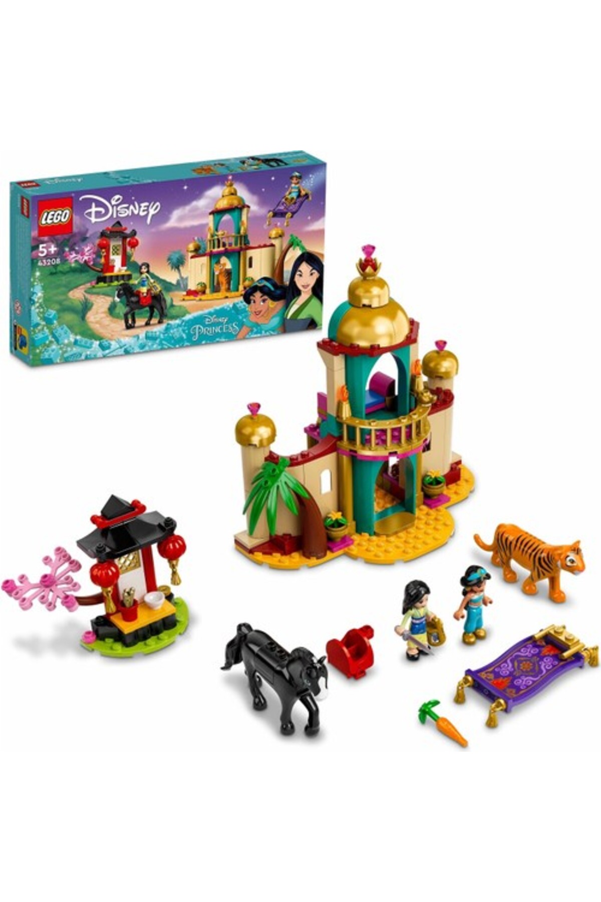 LEGO لگو | مجموعه ساخت و ساز ماجراجویی پرنسس یاس و مولان دیزنی 43208 (176 قطعه)