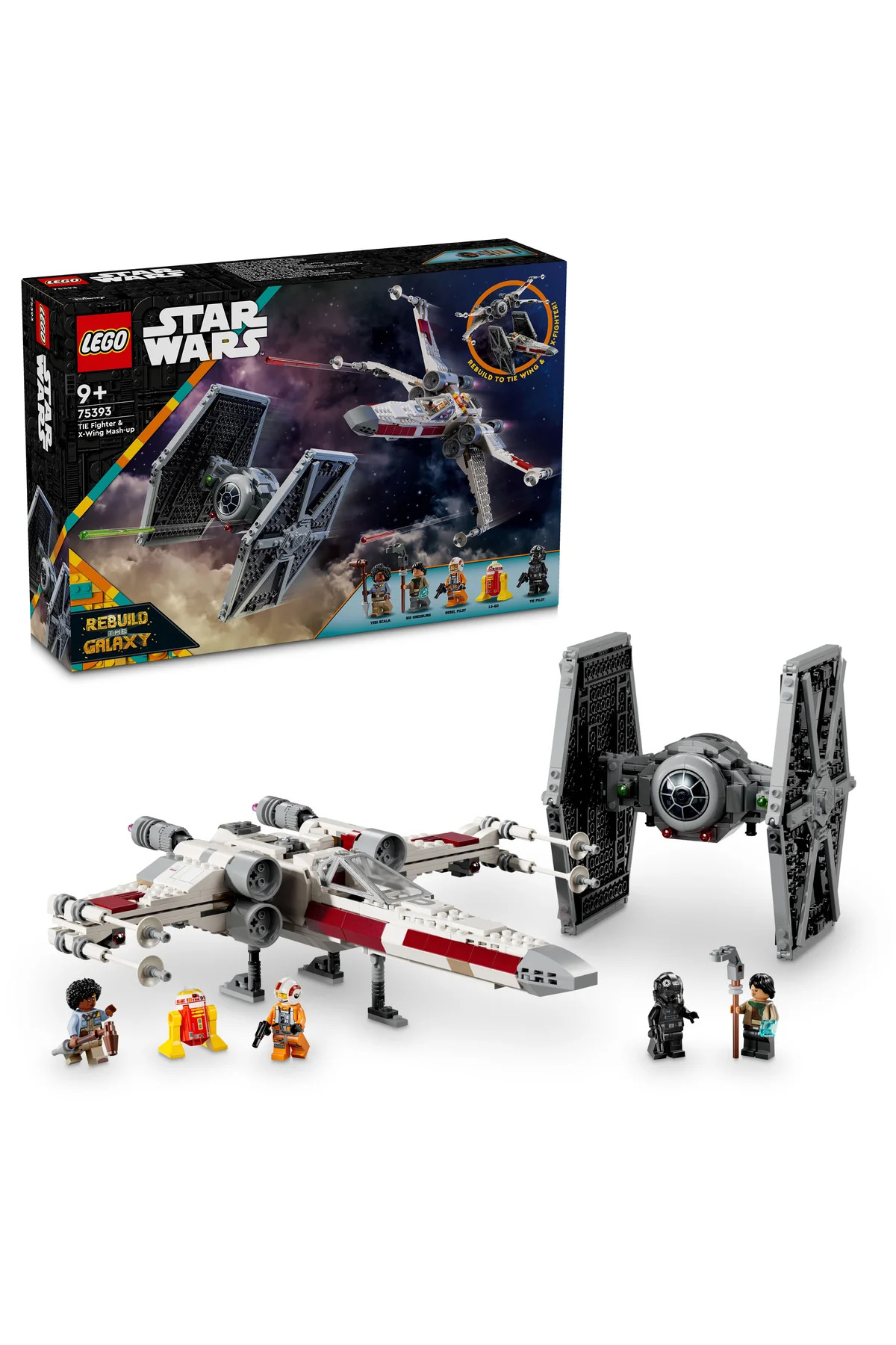 لگو و اسباب بازی های ساخت محور ® جنگ ستارگان™ TIE FIGHTER X WING COMBO 75393 9+ مجموعه ساختمان خلاق 1063 قطعه اورجینال LEGO