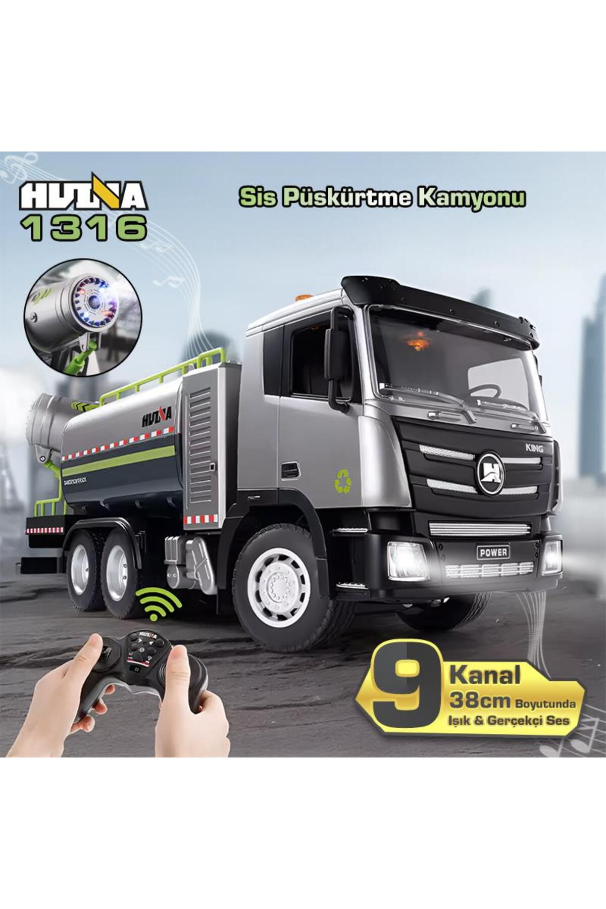 ماشین آلات ساختمانی کنترل از راه دور 1316 1 18 RC کامیون اسپری مه پاش مدل 2.4GHZ REALISTIC SI ترکیه Huina