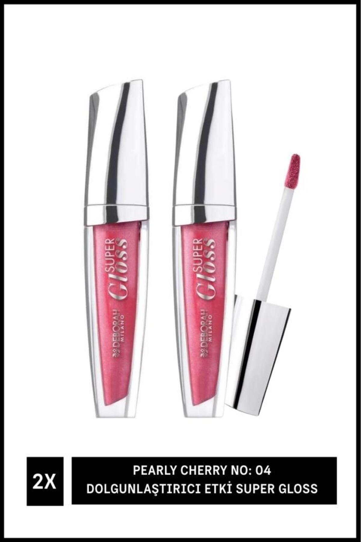 برق لب دبورا Deborah Milano Pearly Cherry No: 04، با اثر حجم‌دهنده Super GlossX2 صورتی