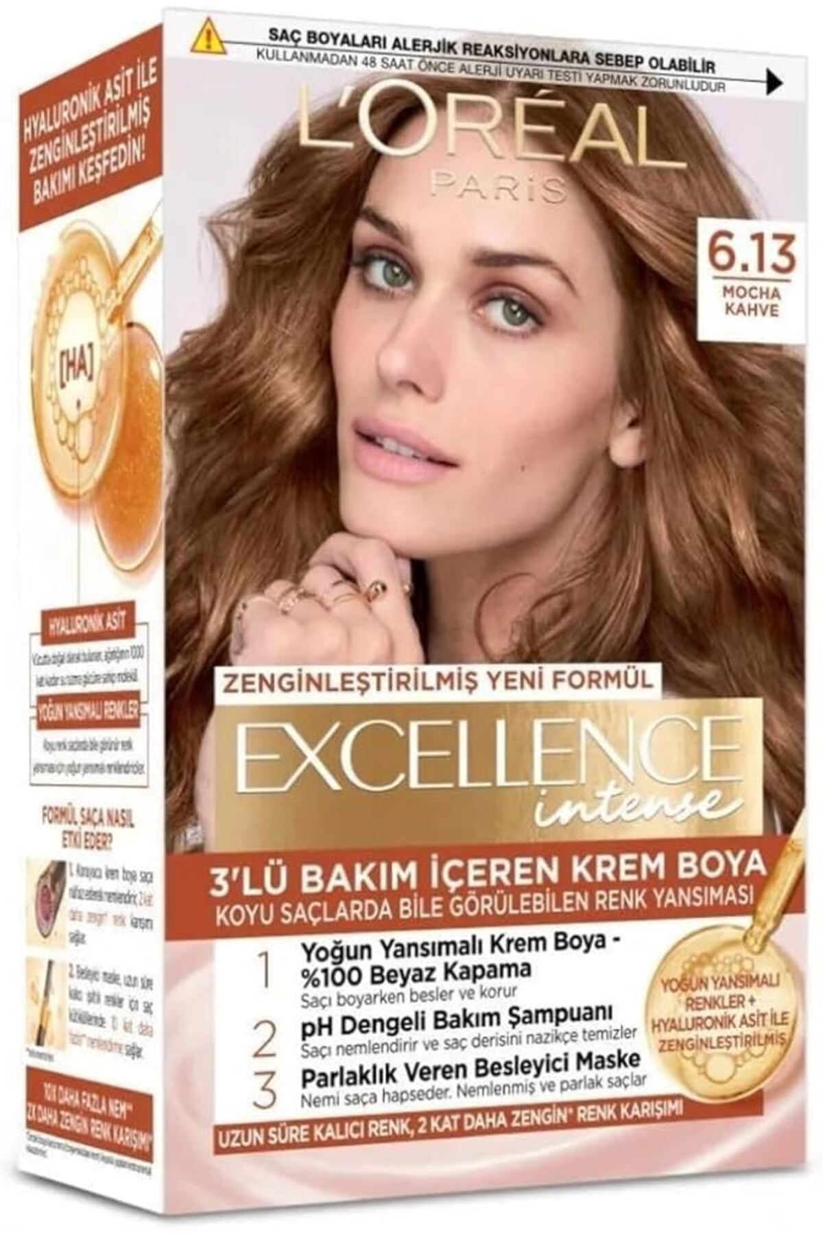 رنگ موی زنانه 6.13 قهوه‌ای ماکا از سری Excellence Intense لورآل لورآل پاریس L'Oreal Paris