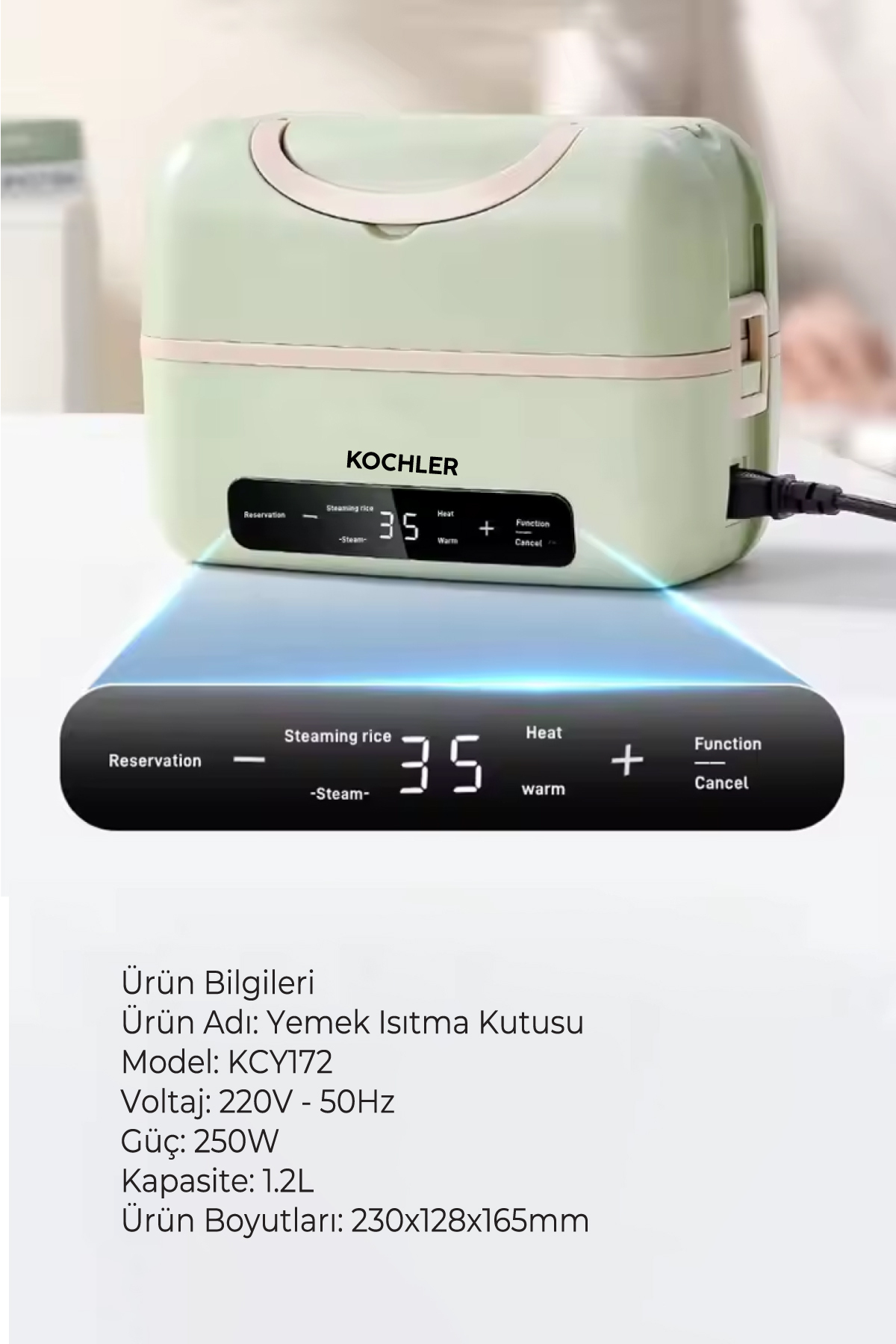 فلاسک قمقمه غذا و گرمکن برقی برای خانه اداره سفر 1.2 لیتر سالم بدون BPA اورجینال kochler