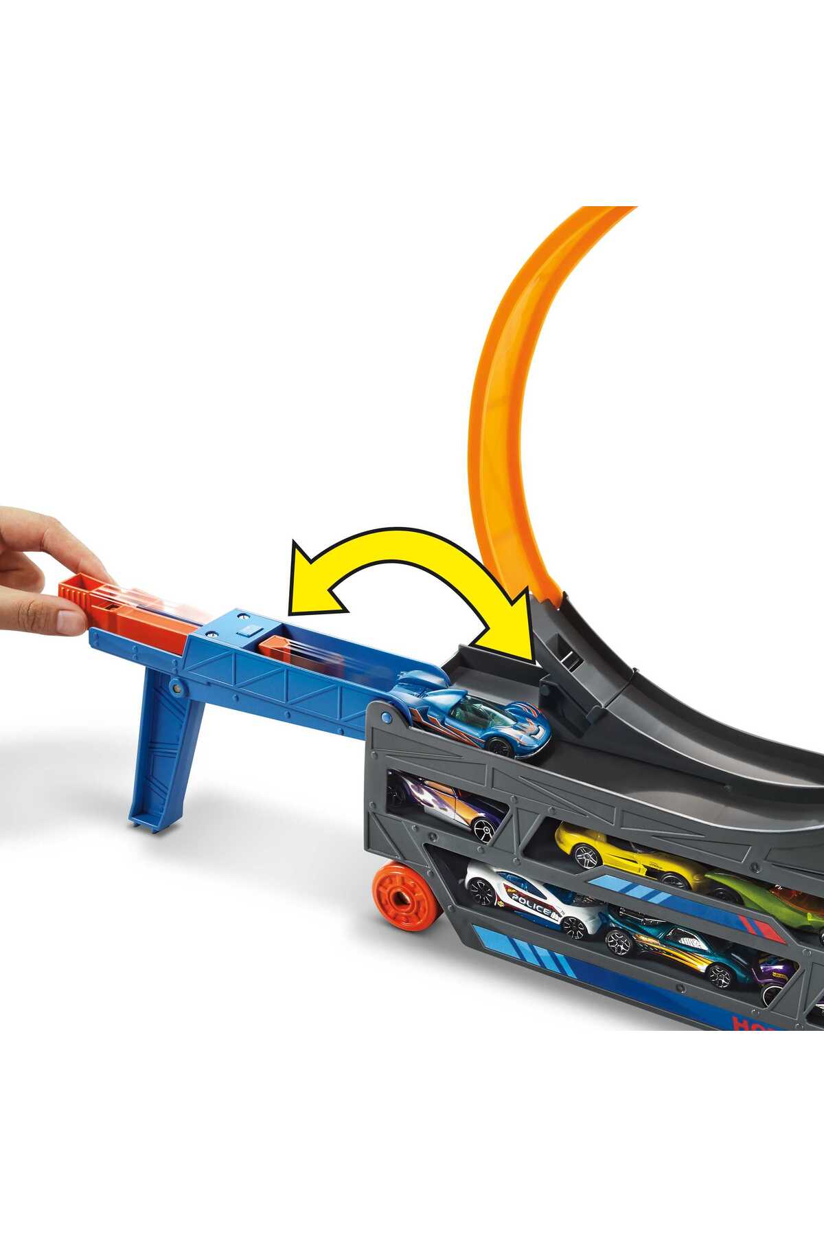 ماشین اسباب بازی ست HOTWHEELS WITH STAND TRANSFORMERS JUMP 18 CARRIER ظرفیت شامل 1 VEHICLE از ترکیه HOT WHEELS