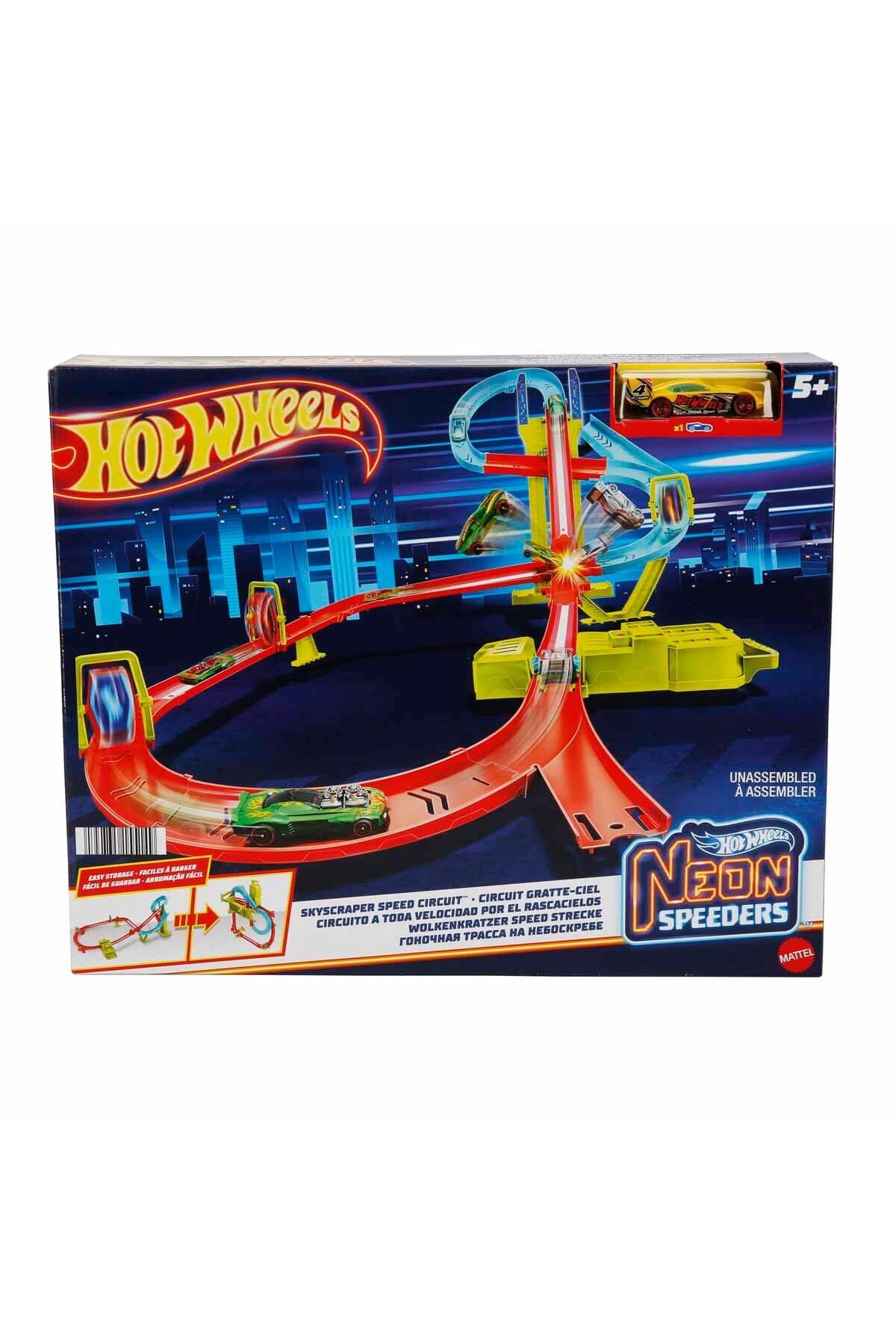 ماشین اسباب بازی پیست هیجان انگیز مسابقه چندگانه نئون ریس HPC07 از ترکیه HOT WHEELS