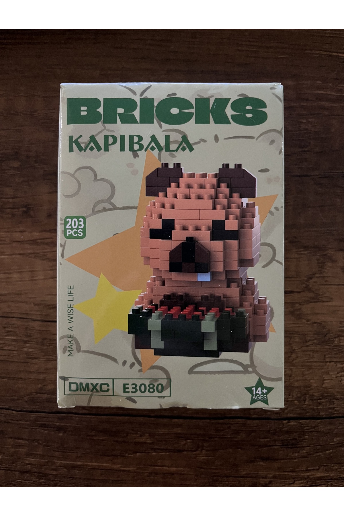 پازل سه بعدی 202 قطعه شخصیت CAPYBARA BRICKS شکل 3 اره منبت کاری مویی ساخت اسباب بازی مینی لگو synshop