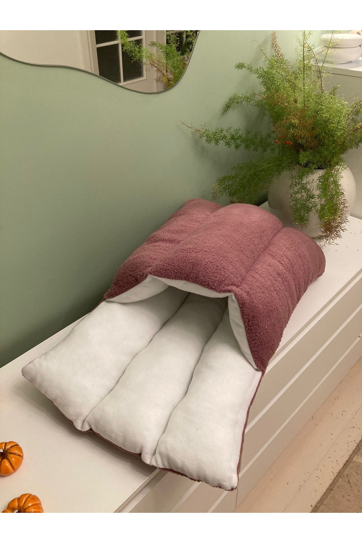 تخت‌خواب کیسه‌ای گربه به شکل دمپایی، قابل شست‌وشو، لتس گت پت مادانیا Lets Get Pet Mudanya صورتی