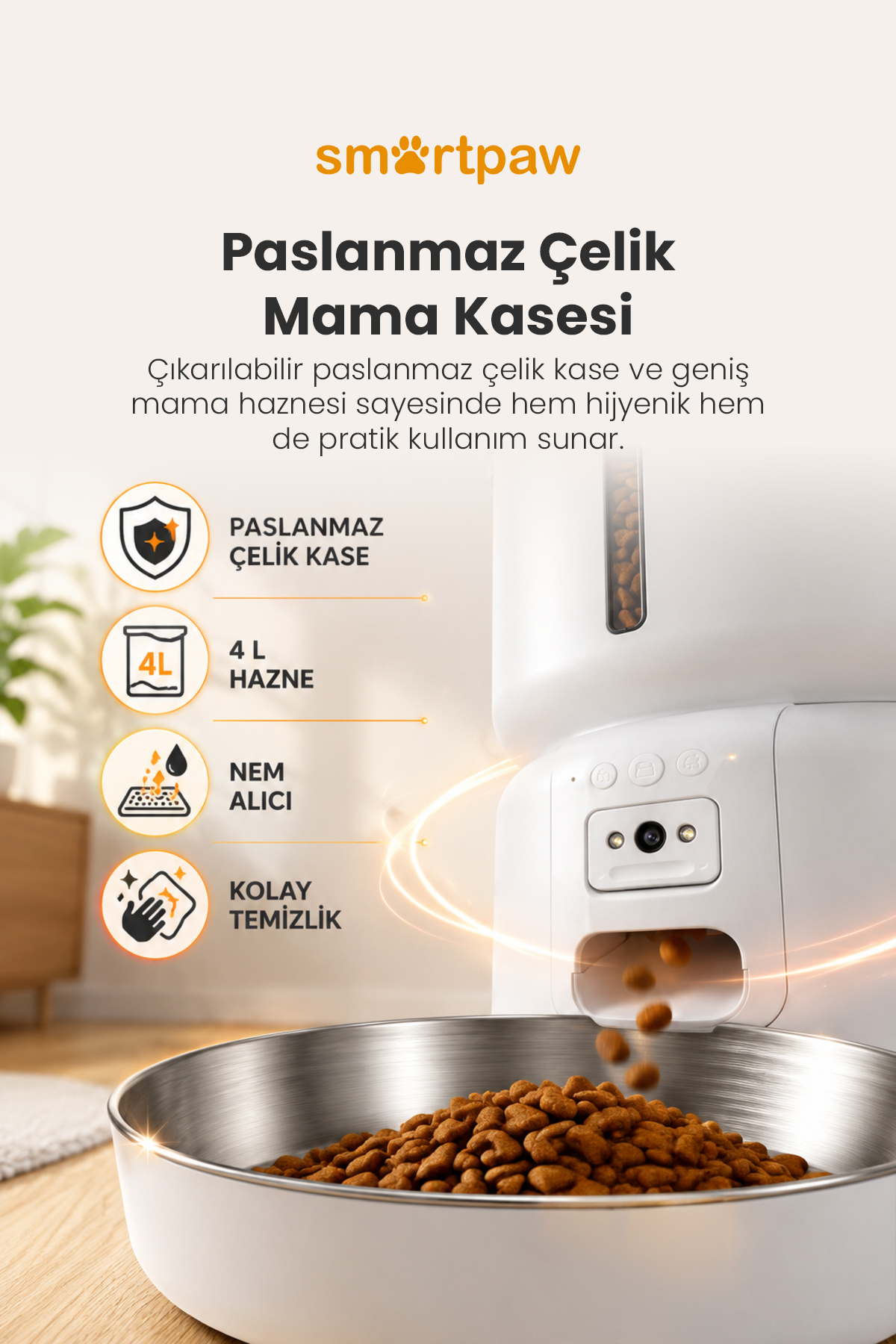 ظرف غذای خودکار هوشمند ۴ لیتری اسمارت‌پاو SMARTPAW Fresh Feeder Pro مدل F28C